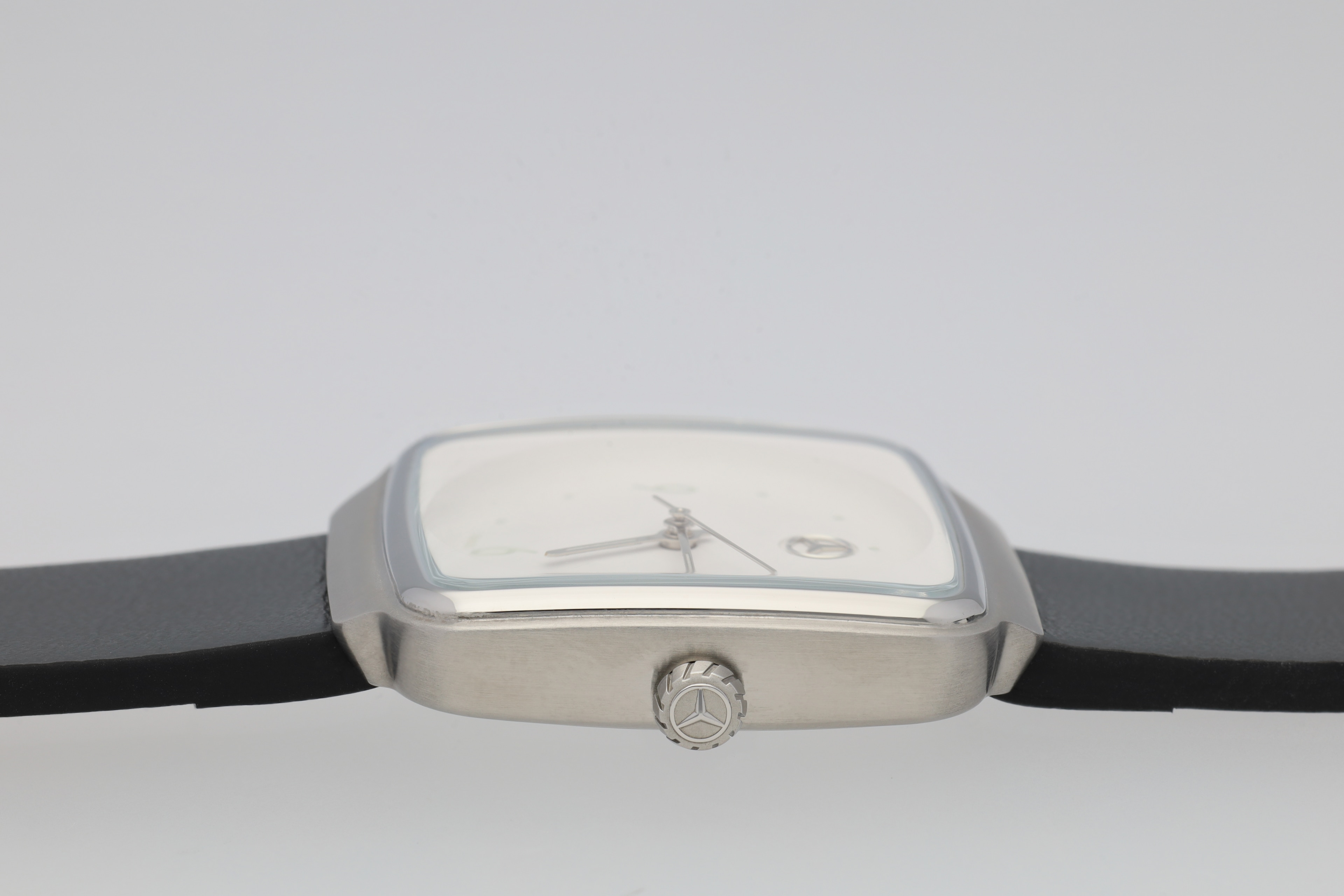 Montre femme, Moderne - blanc / Anthracite / noir, Acier inoxydable / Cuir de veau