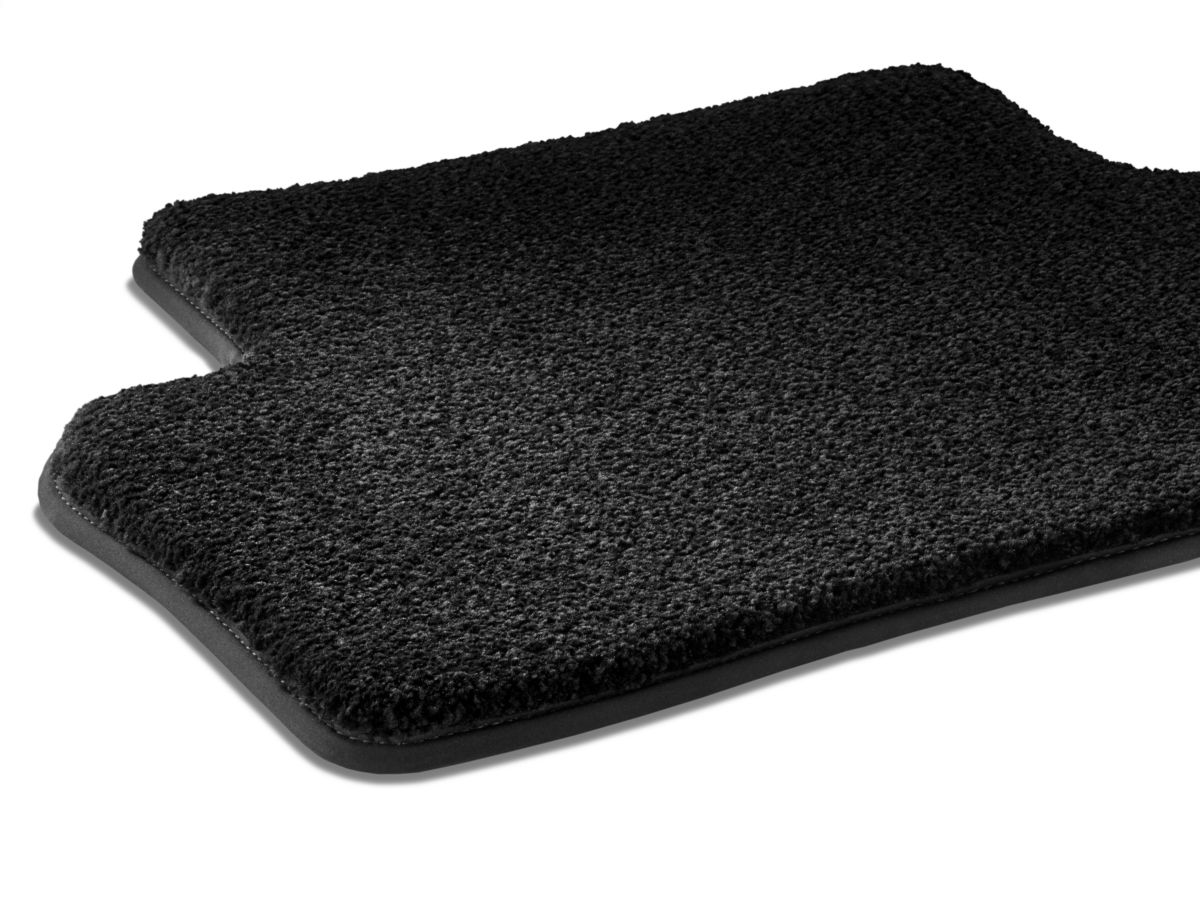 Tapis en velours EXCLUSIF, Espace arrière avec tapis de sol pour tunnel de transmission, 3 pièces - LL/RL, noir, Cadre noir