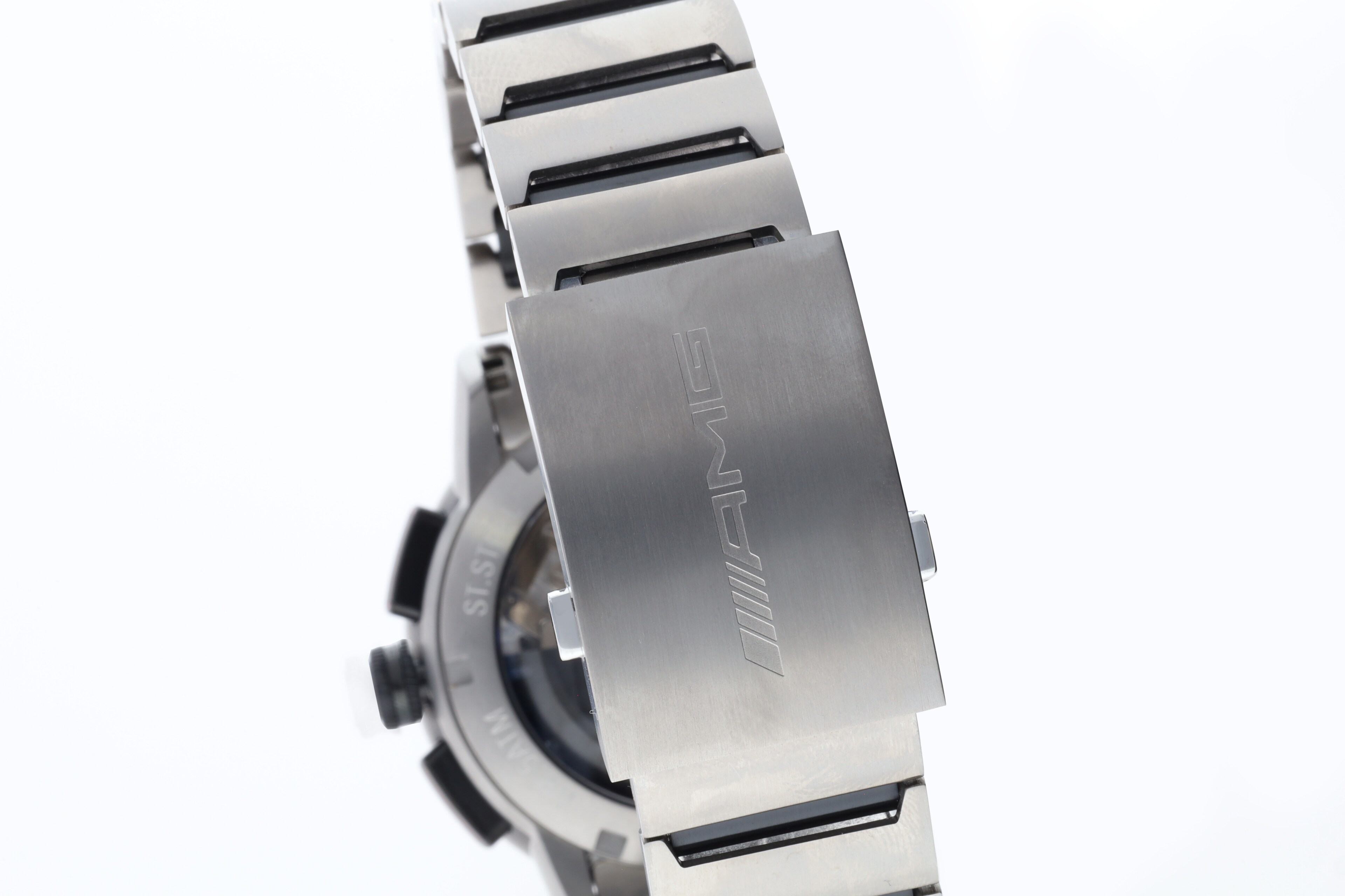Chronographe automatique AMG, Homme, Business - noir / Anthracite / rouge, Acier inoxydable / Titane