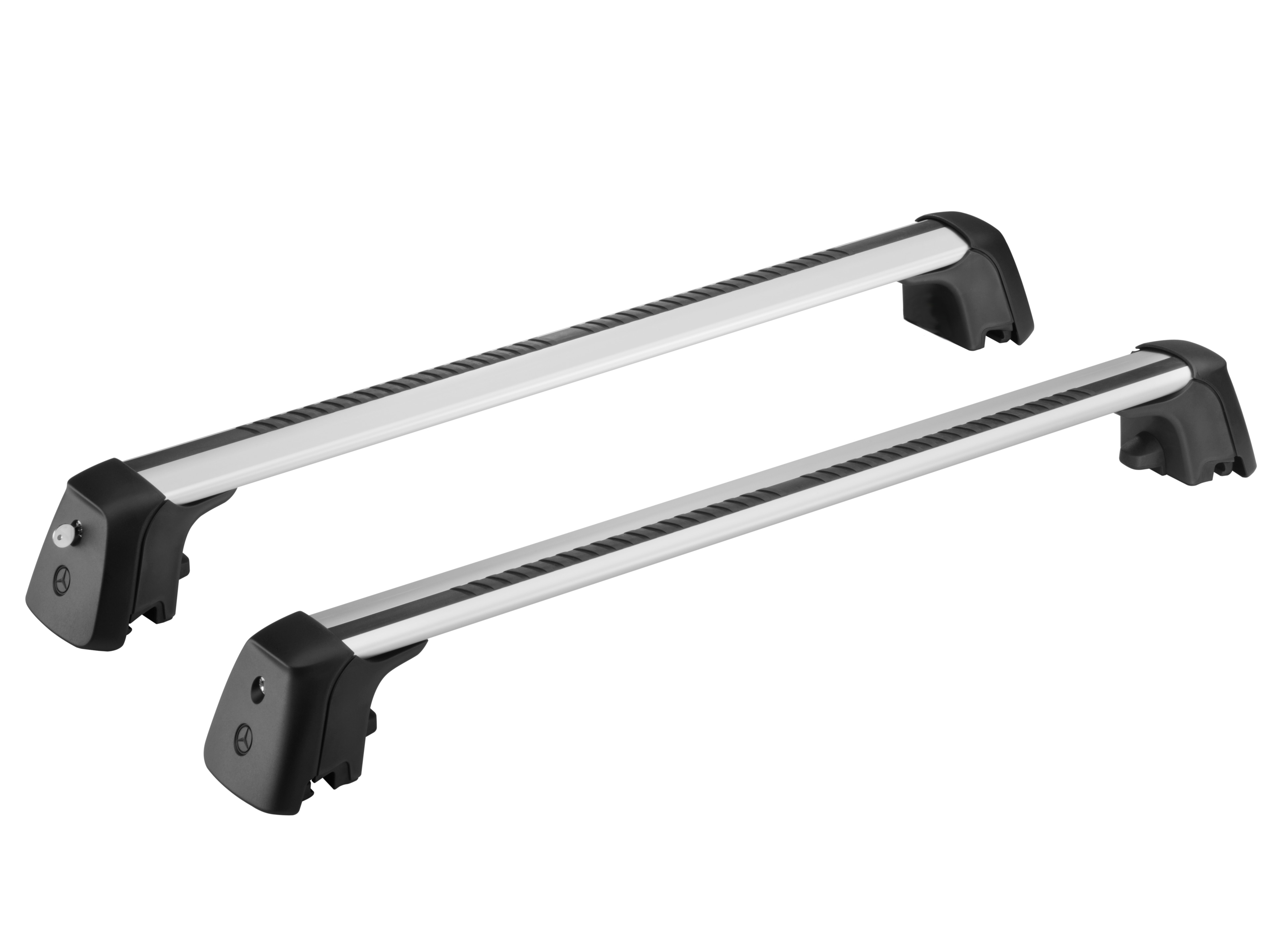 Barres pour rampes de toit, 2 pièces - Aluminium, noir-argent