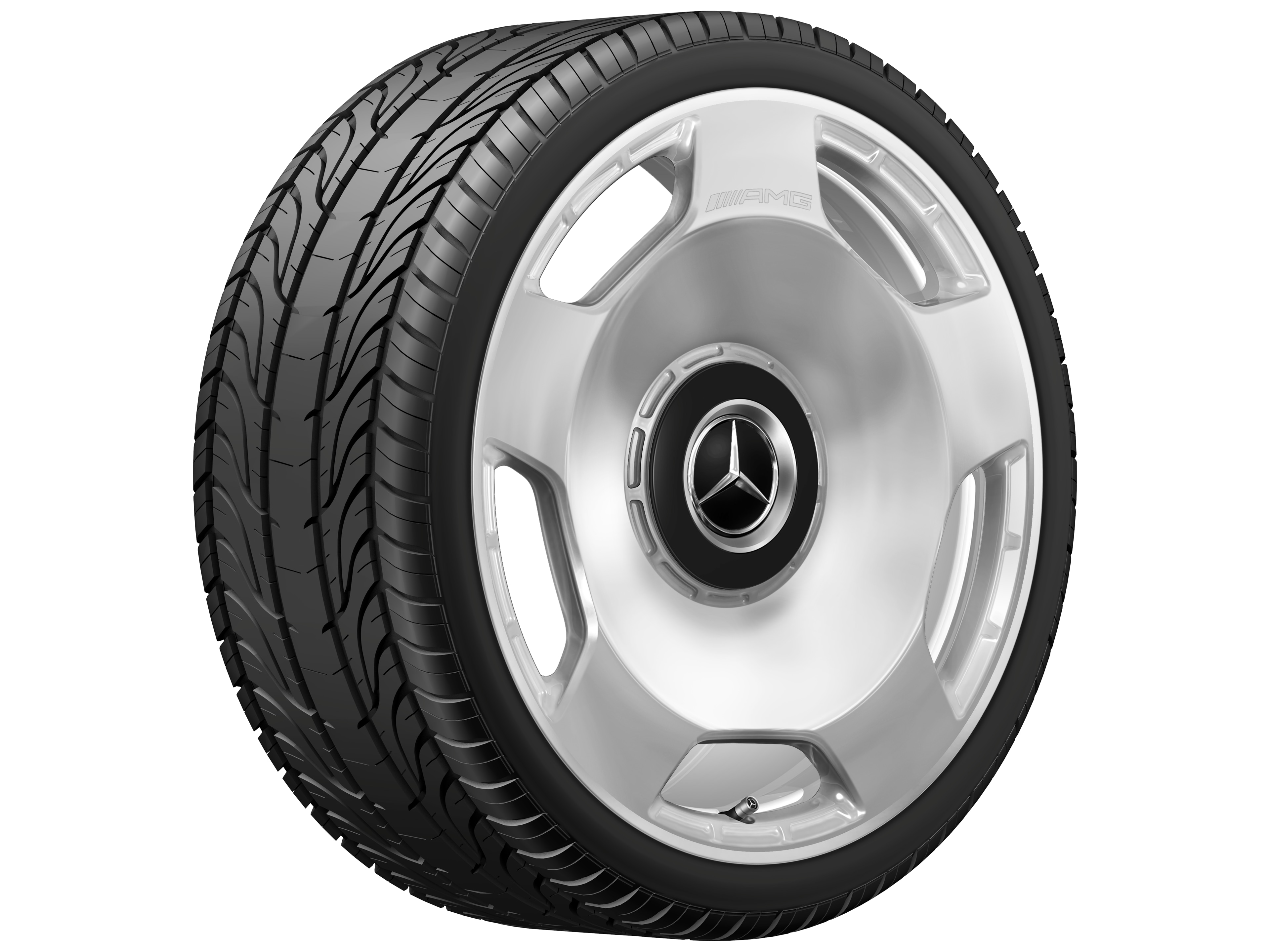 Jante forgée AMG Design 5 trous, 53,3 cm (21 pouces) - 10 J x 21 ET 30, argenté, poli haute brillance