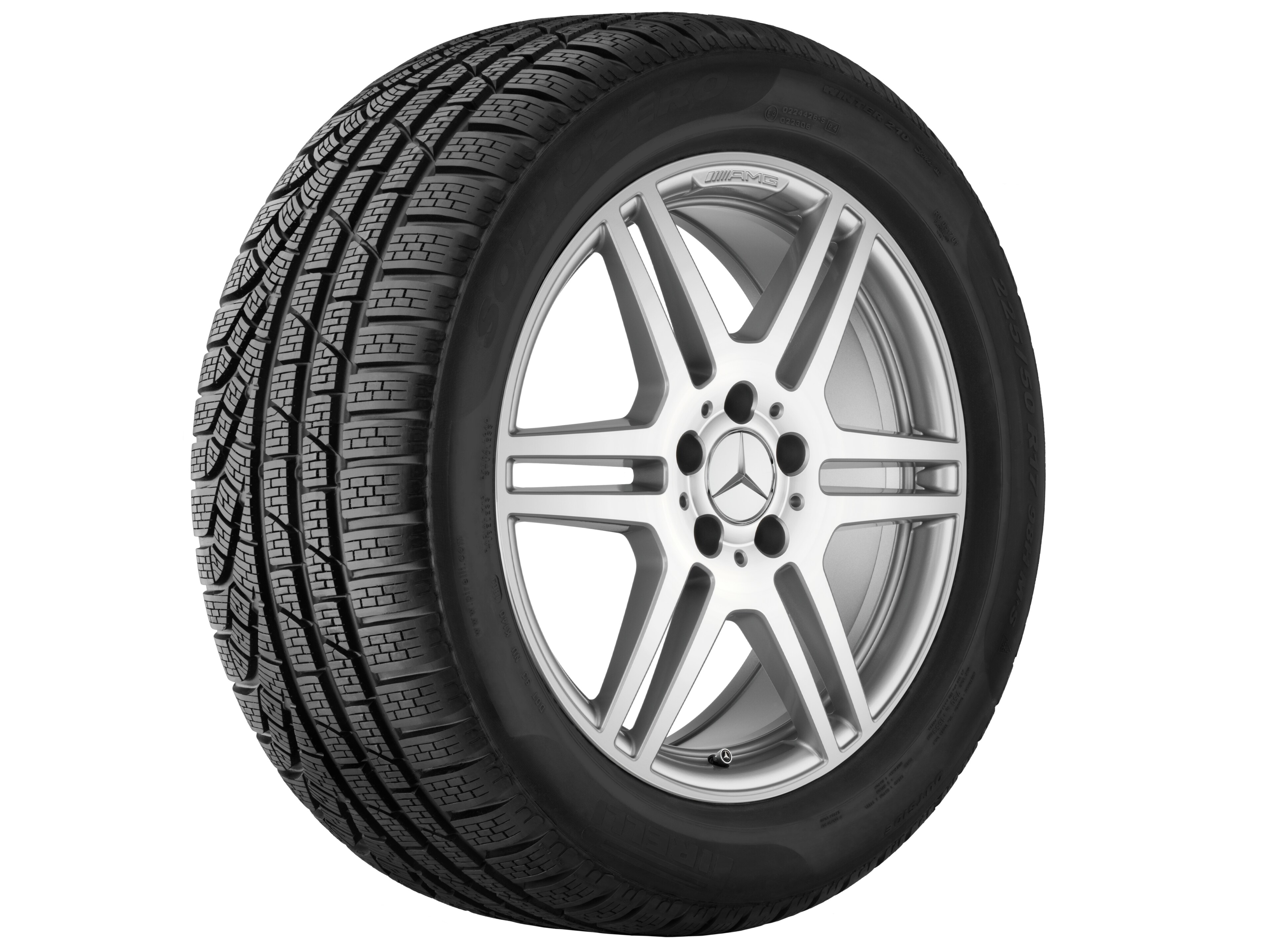 Jante AMG à 6 doubles branches, 45,7 cm (18 pouces) - 8,5 J x 18 ET 48, argenté, finition brillante