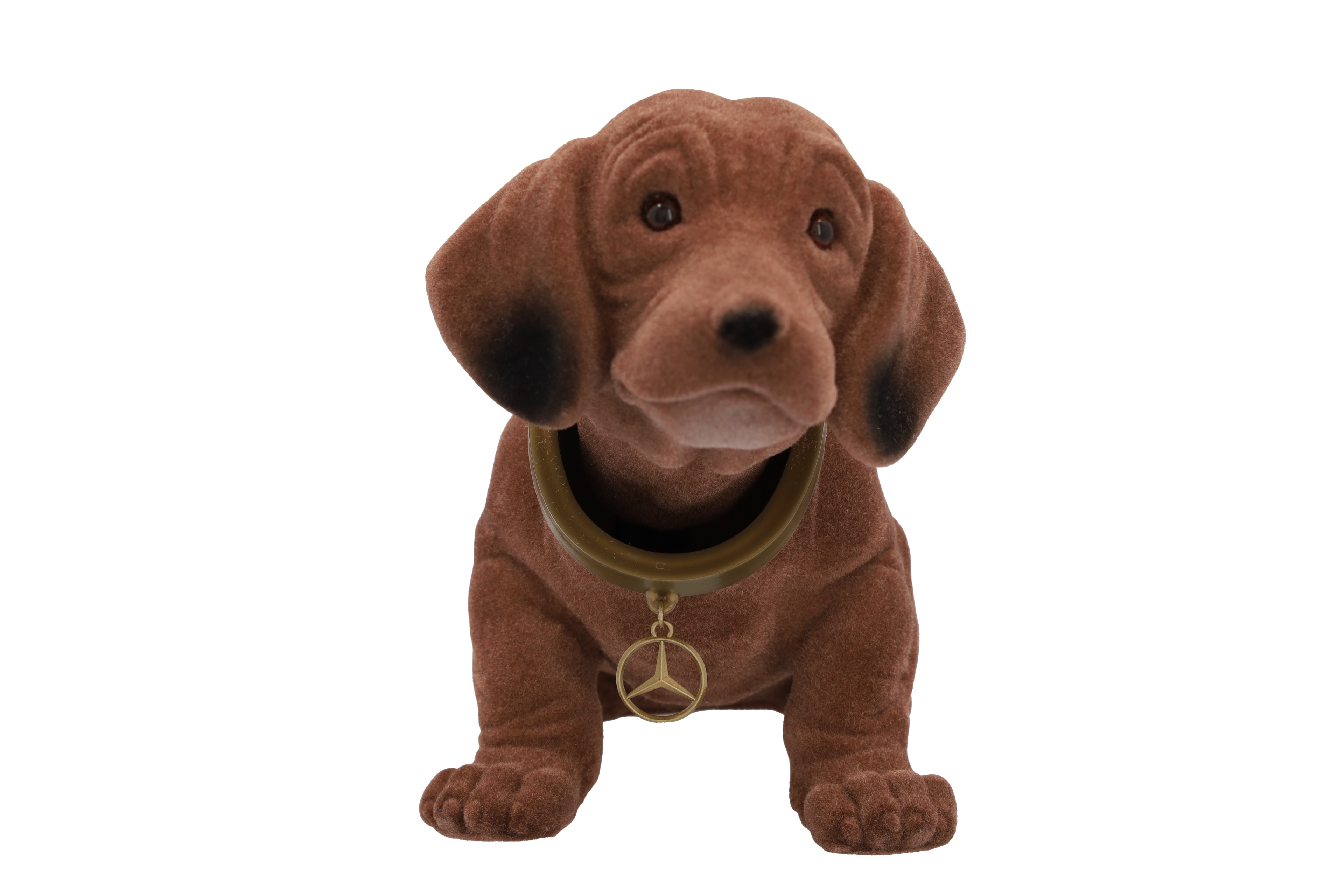 Chien à tête articulée - marron, Matière plastique