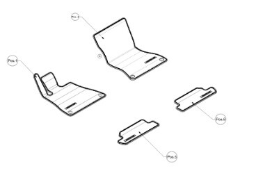 Tapis en velours AMG, Kit, 4 pièces, avec logo web AMG - LL