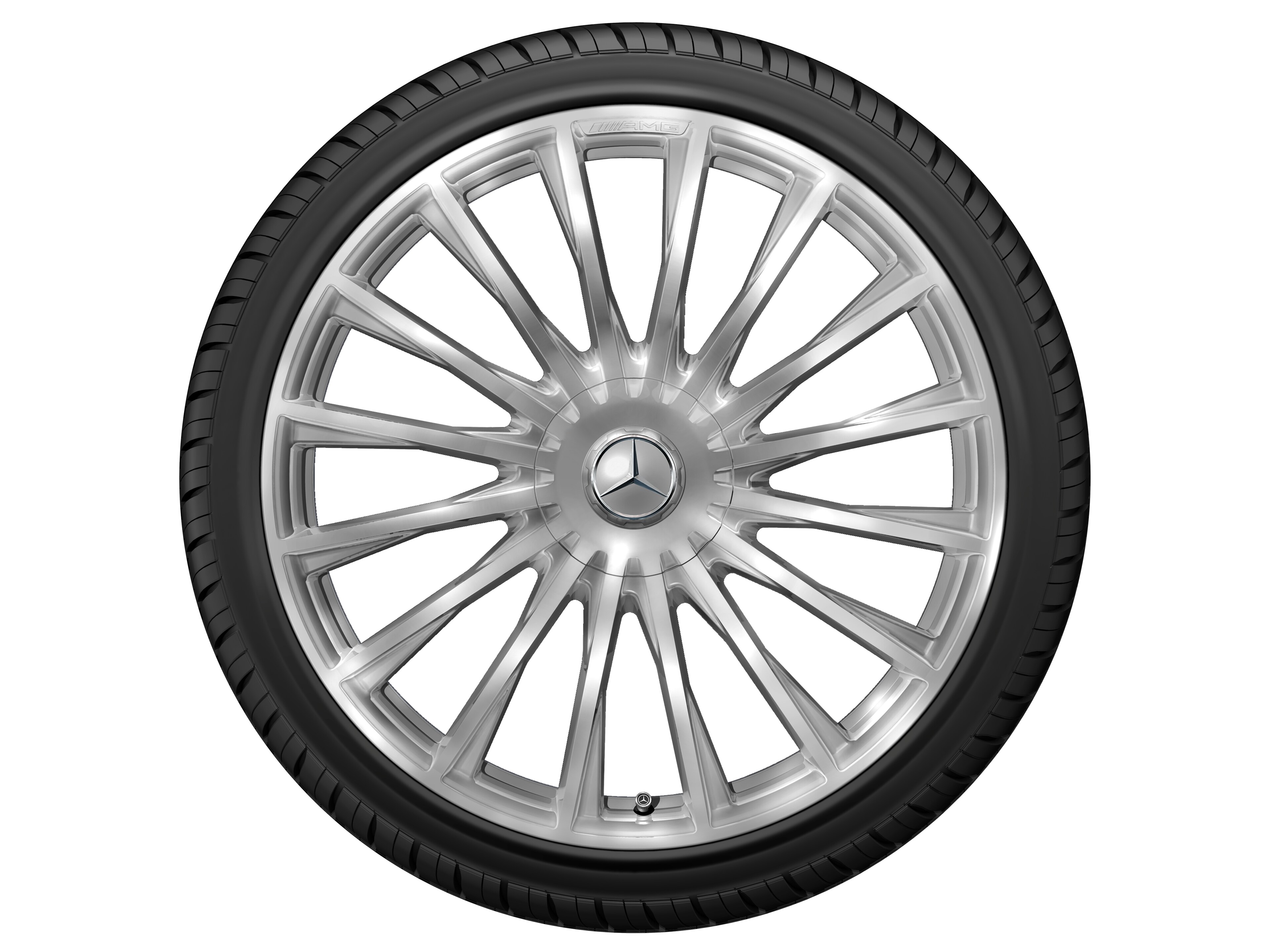 Jante forgée AMG multibranches, 53,3 cm (21 pouces) - 10,5 J x 21 ET 50, argenté, poli haute brillance