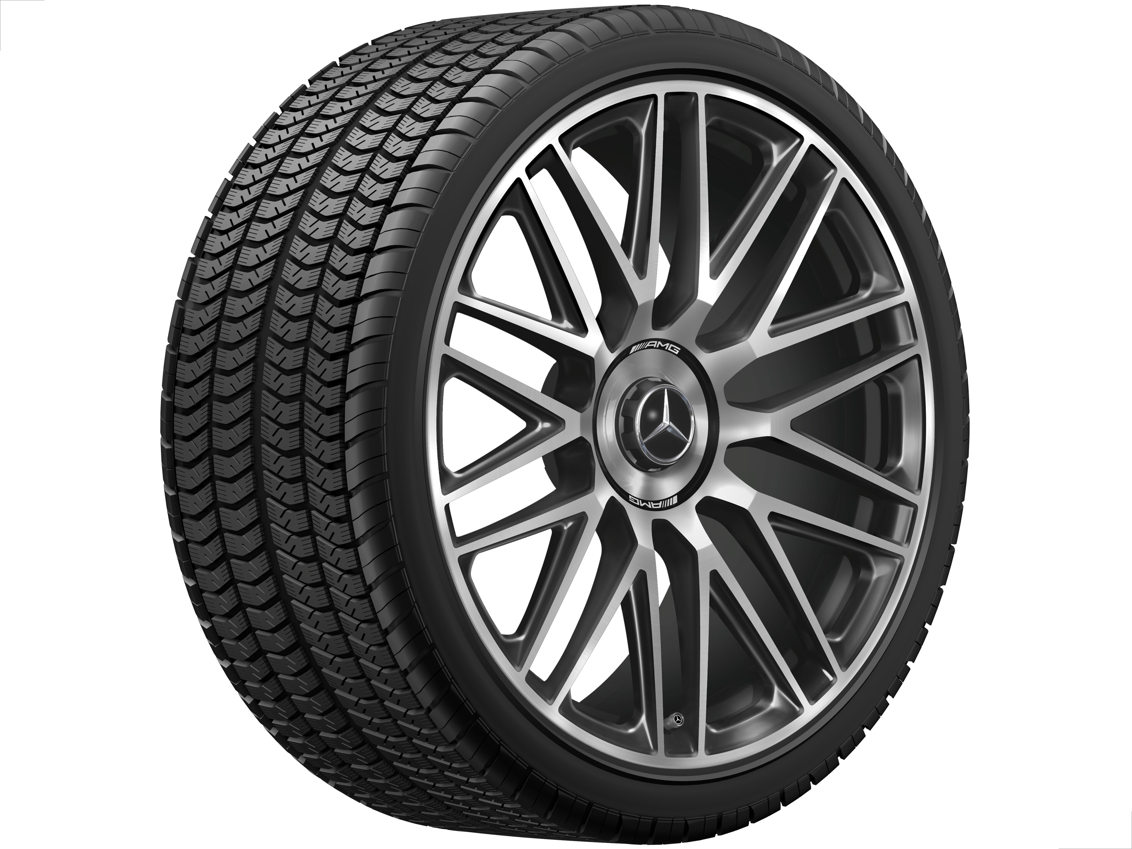 Jante forgée AMG à 10 branches, 53,3 cm (21 pouces) - 9,5 J x 21 ET 33, noir / platine foncé brillant