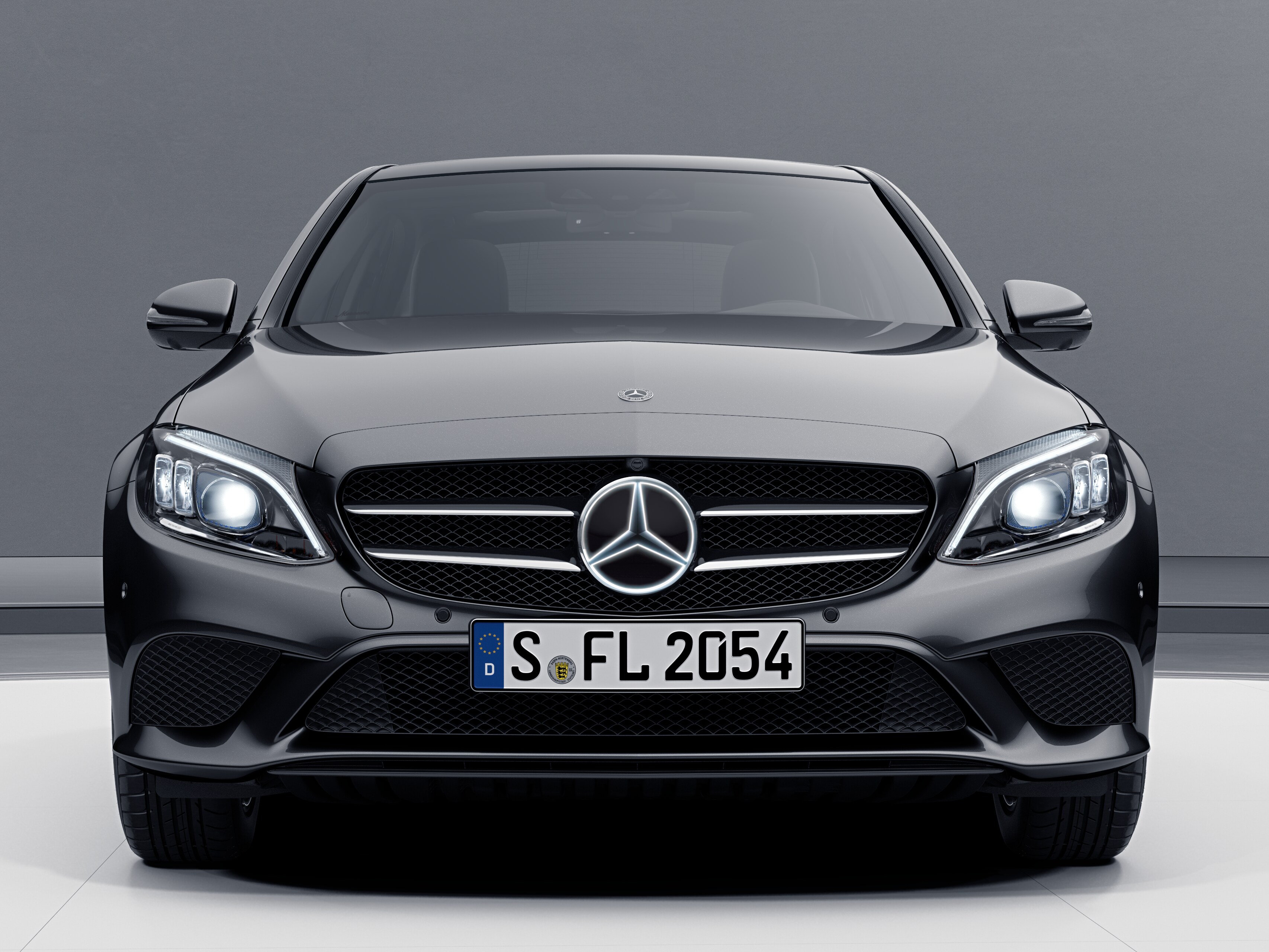 Étoile Mercedes éclairée, Élément de décoration - chrome