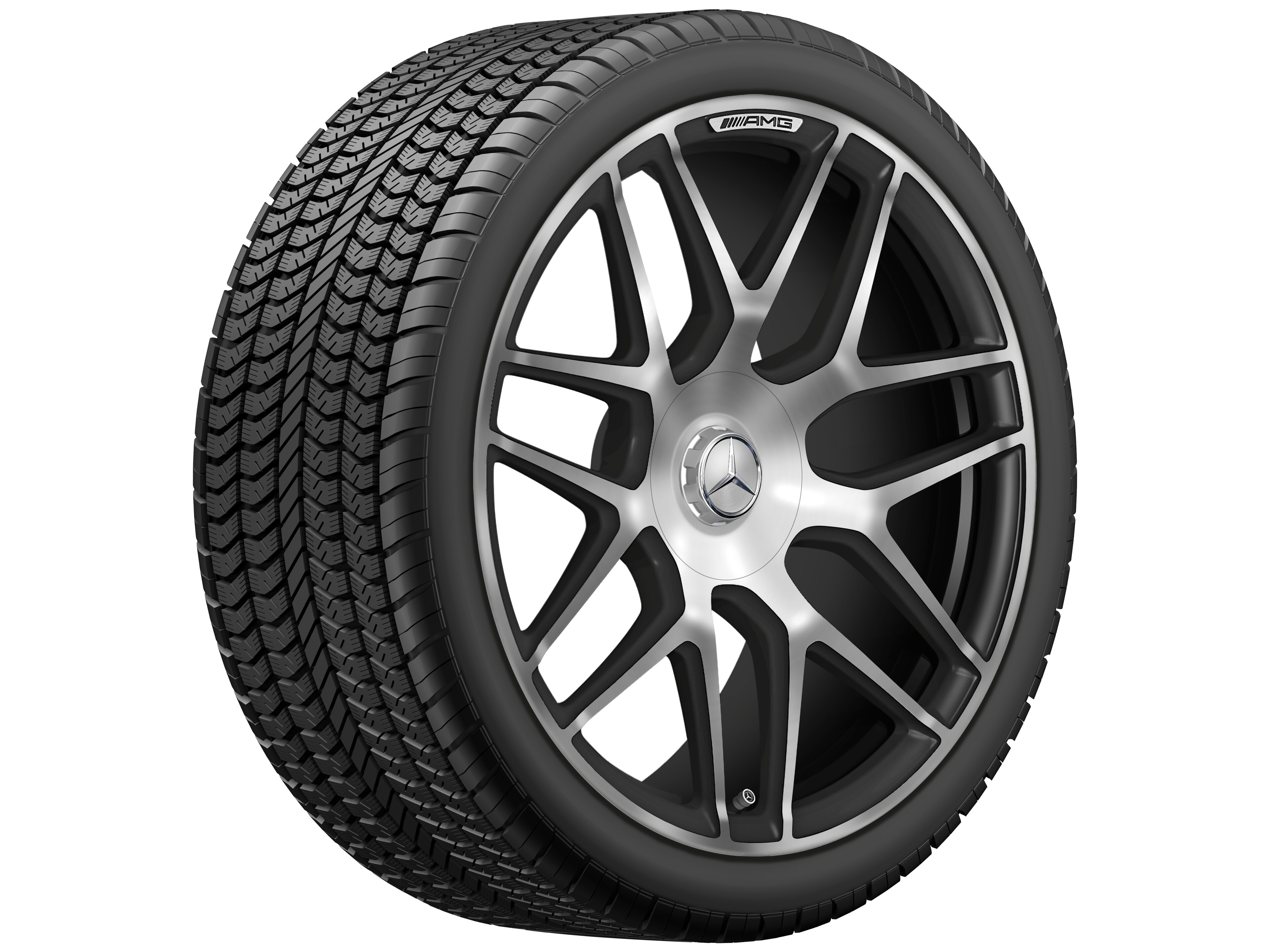 Jante forgée AMG Jante en Y, 55,9 cm (22 pouces) - 10 J x 22 ET 36, noir mat, finition brillante