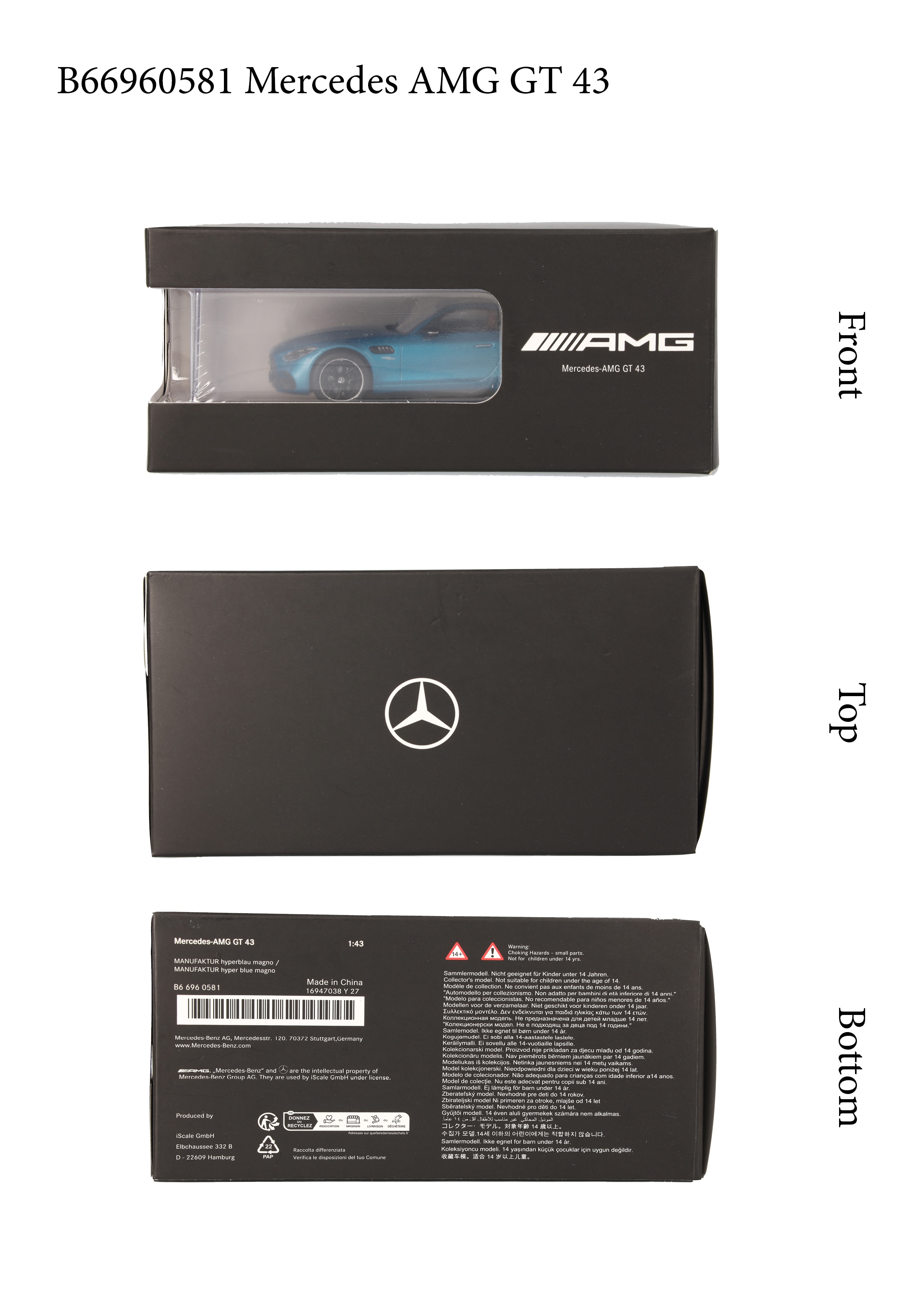 Mercedes-AMG GT 43, C192 - hyperbleu, iScale, 1:43