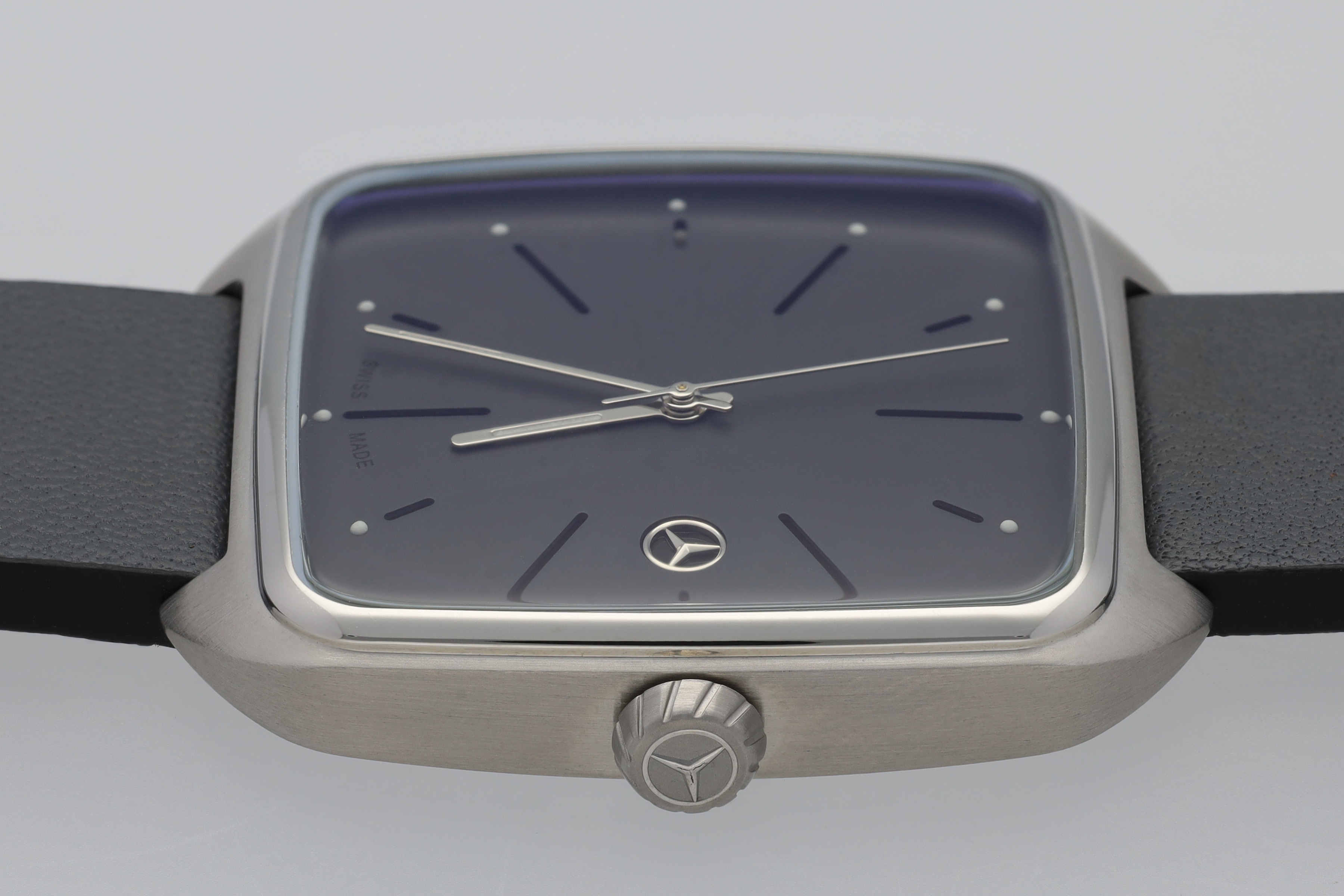 Montre homme, Moderne - Anthracite / argenté / noir, Acier inoxydable / Cuir de veau