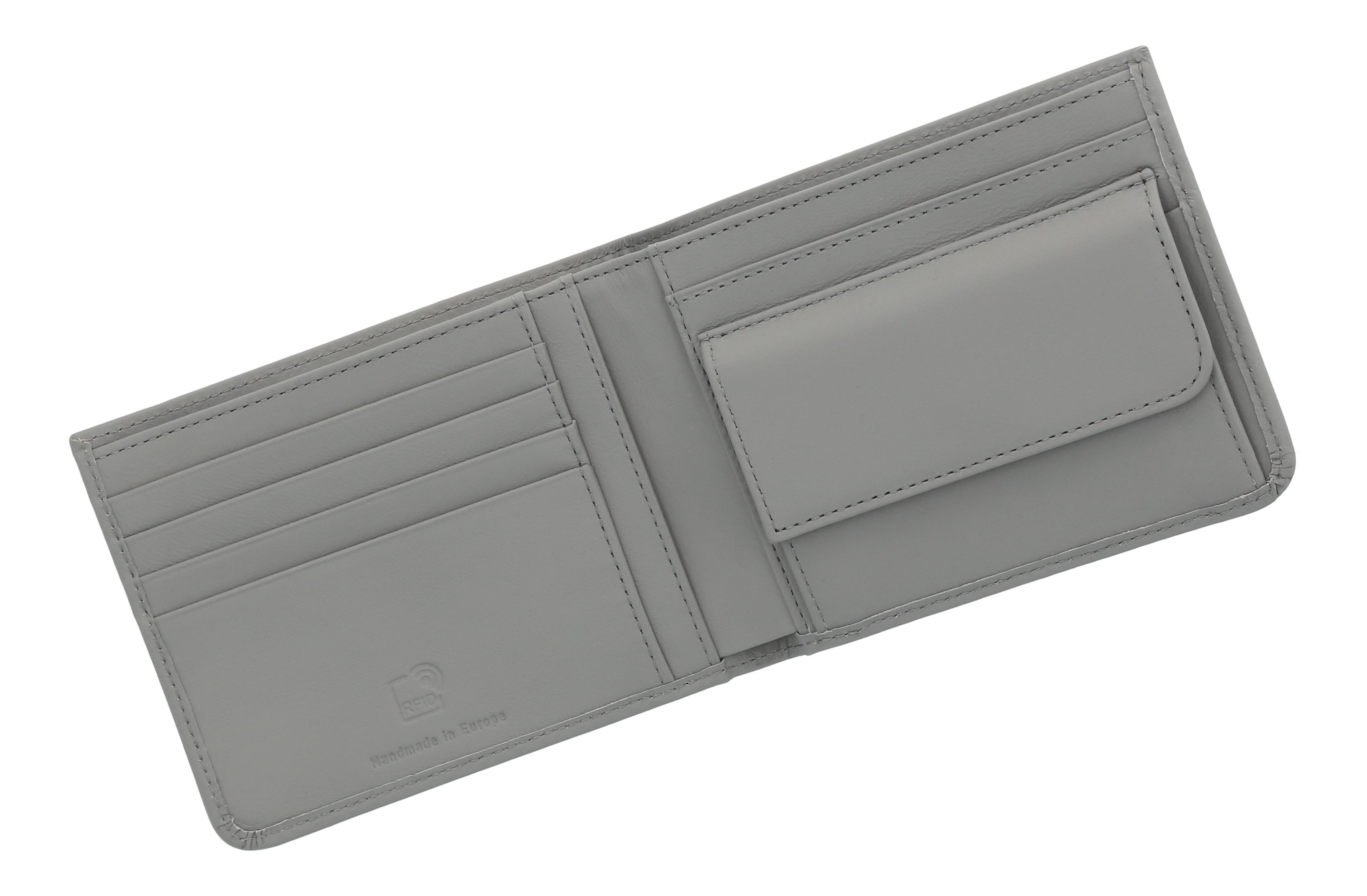 Porte-monnaie, Cuir automobile - gris argenté, Cuir de veau
