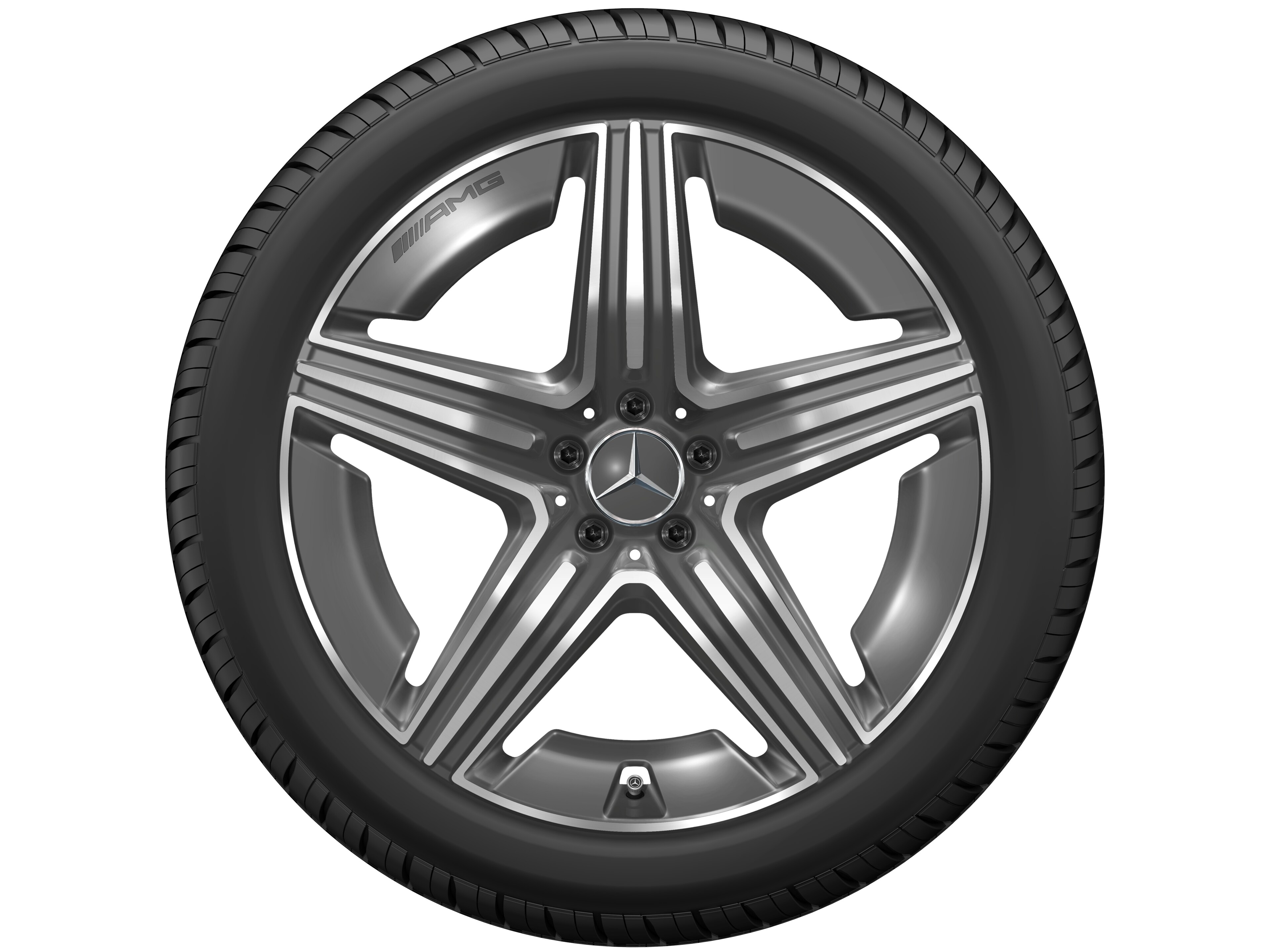 Jante AMG à 5 doubles branches, 53,3 cm (21 pouces) - 11 J x 21 ET 49, gris tantale, finition brillante