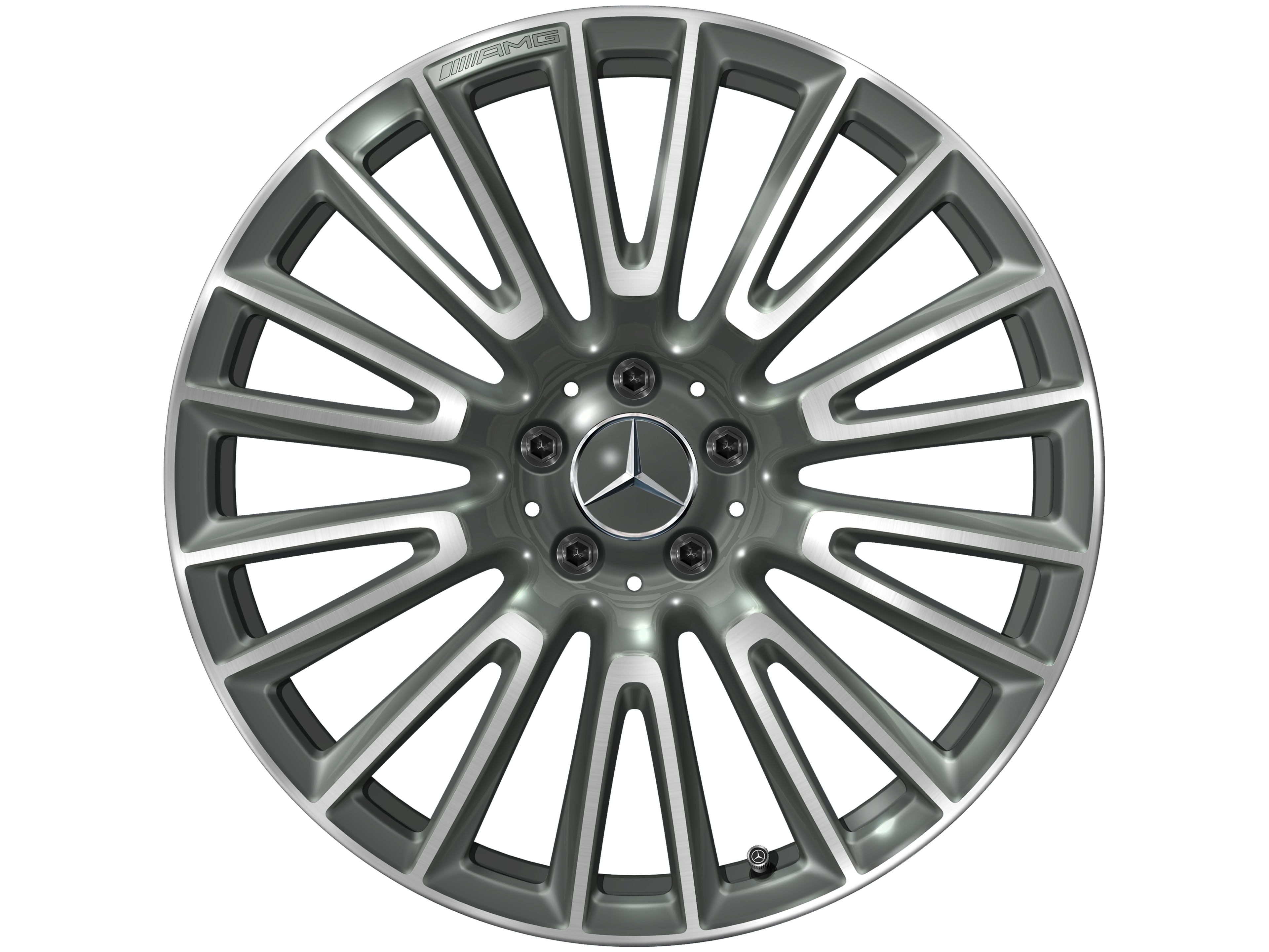 Jante alliage AMG, Design à 10 doubles branches, 50,8 cm (20 pouces) - 10,5 J x 20 ET 43, gris Himalaya, finition brillante