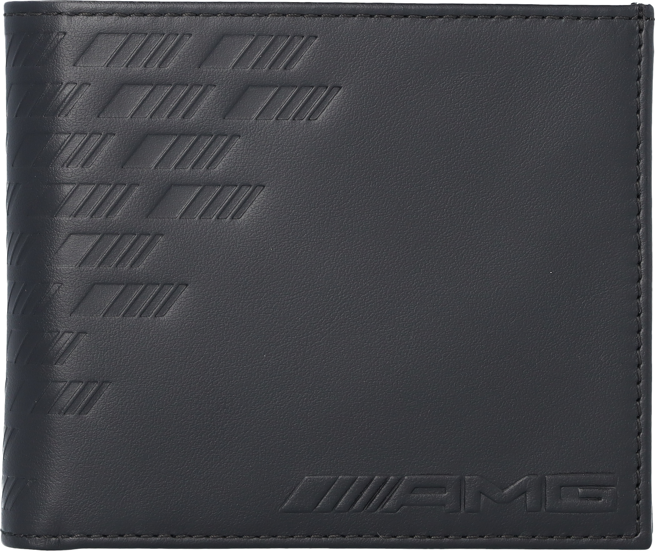 Porte-monnaie AMG, sans compartiment pour monnaie - noir, Cuir de veau