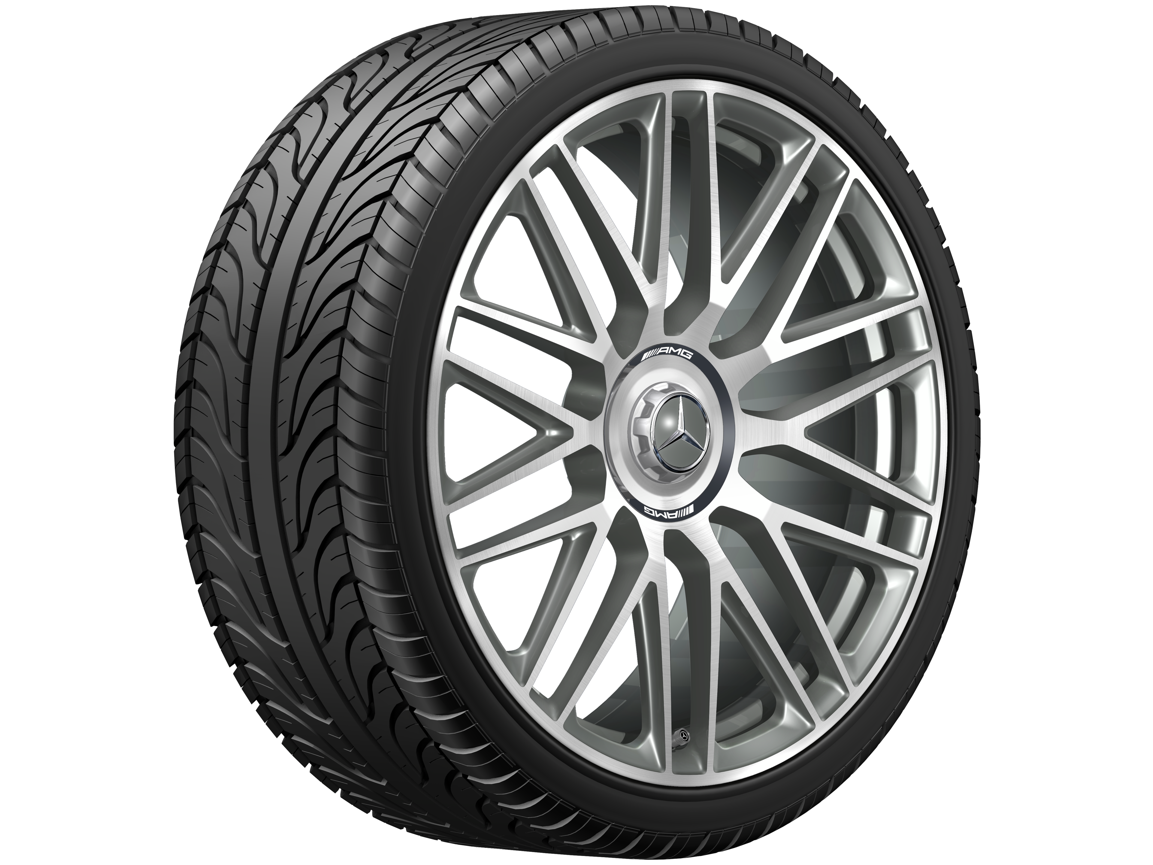 Jante forgée AMG à 10 doubles branches, 53,3 cm (21 pouces) - 10,5 J x 21 ET 42, gris titane, finition brillante