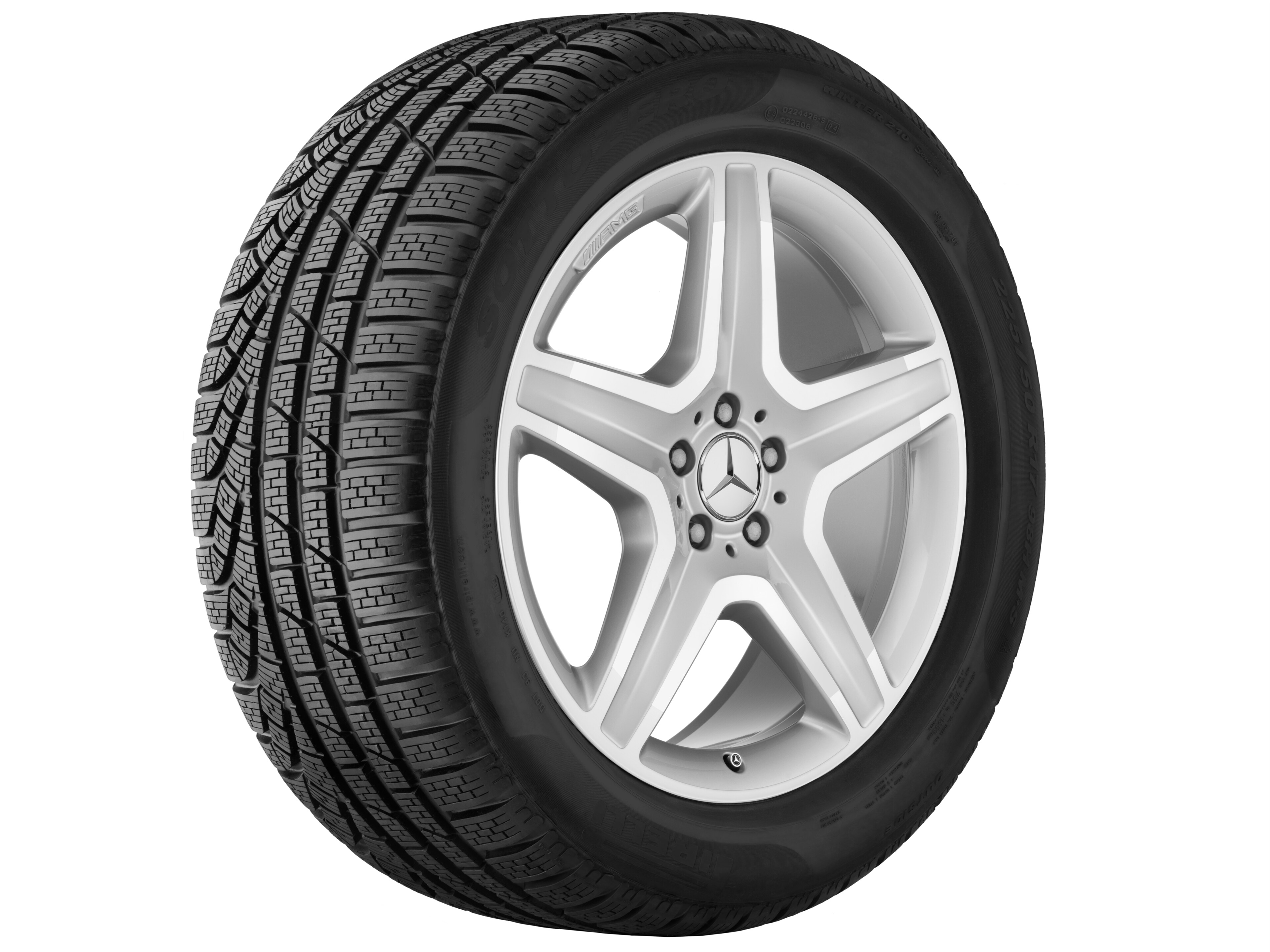 Jante AMG à 5 branches, 50,8 cm (20 pouces) - 9 J x 20 ET 57, argenté, finition brillante