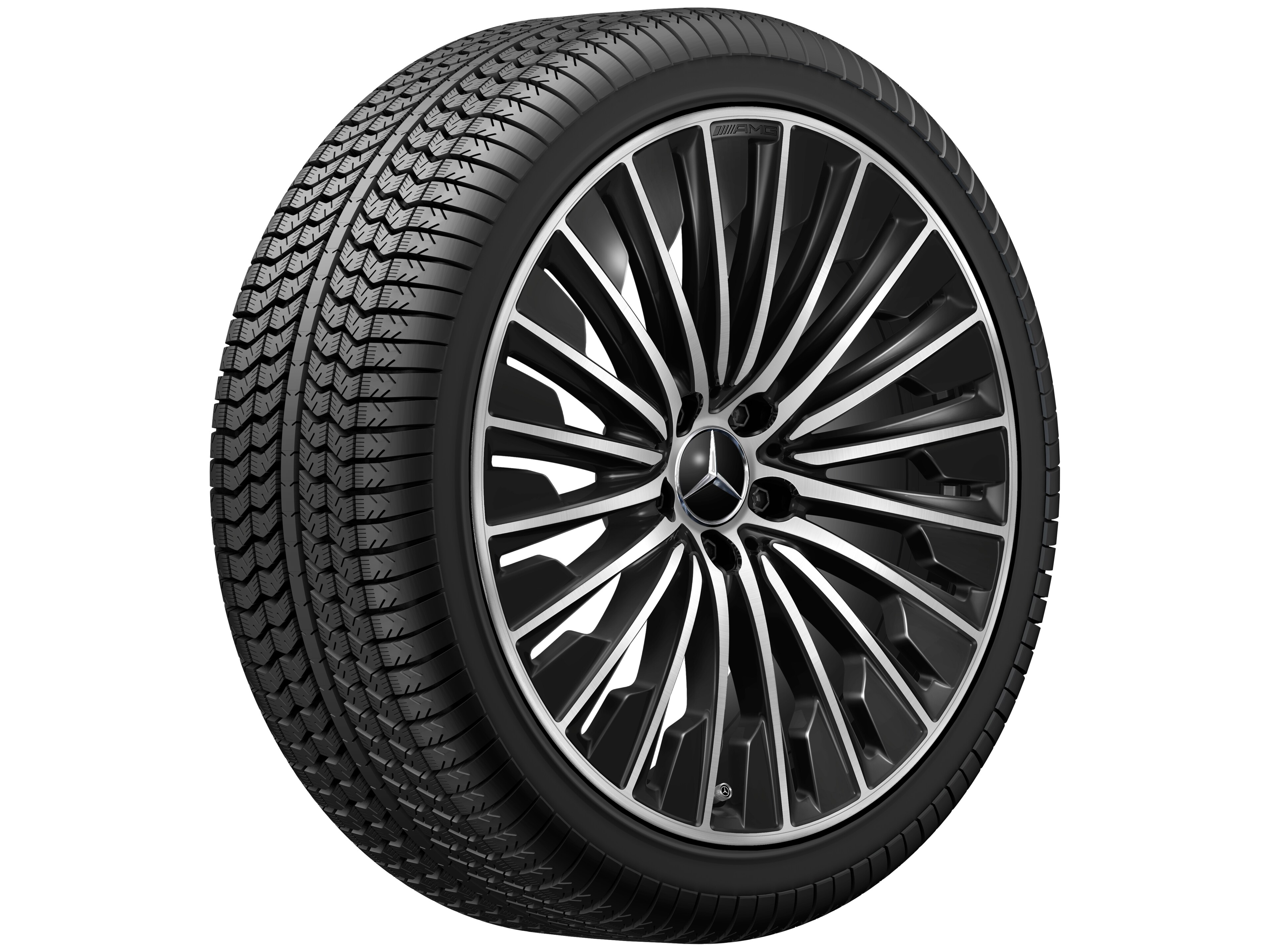 Jante AMG multibranches, 50,8 cm (20 pouces) - 8,5 J x 20 ET 35,5, noir, finition brillante