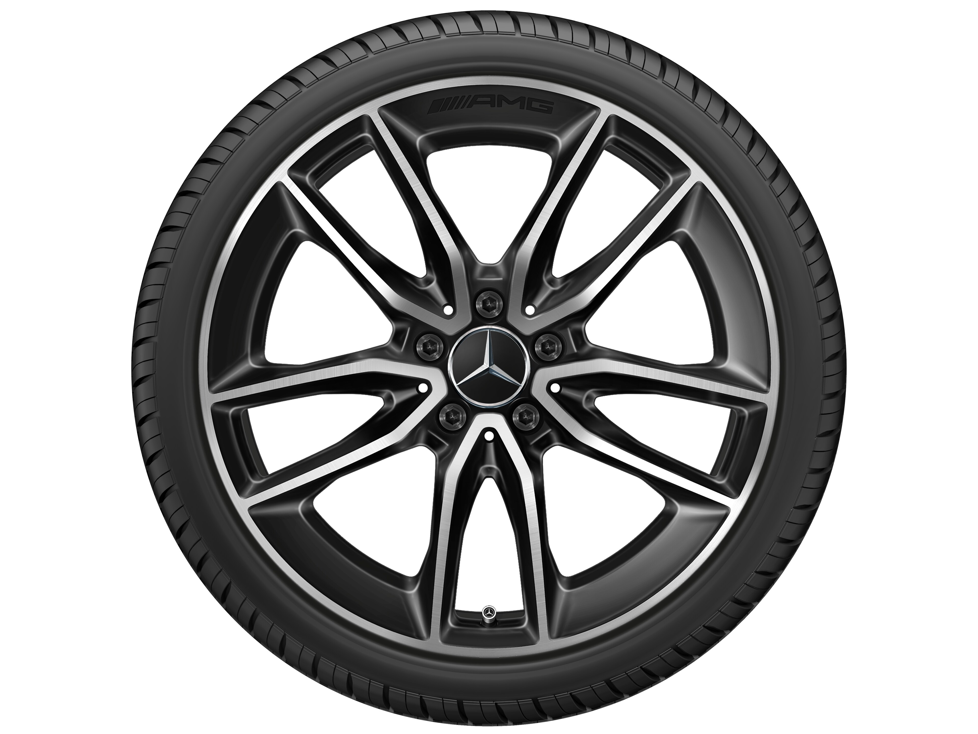 Jante AMG à 5 doubles branches, 48,3 cm (19 pouces) - 8,5 J x 19 ET 55,2, noir, finition brillante