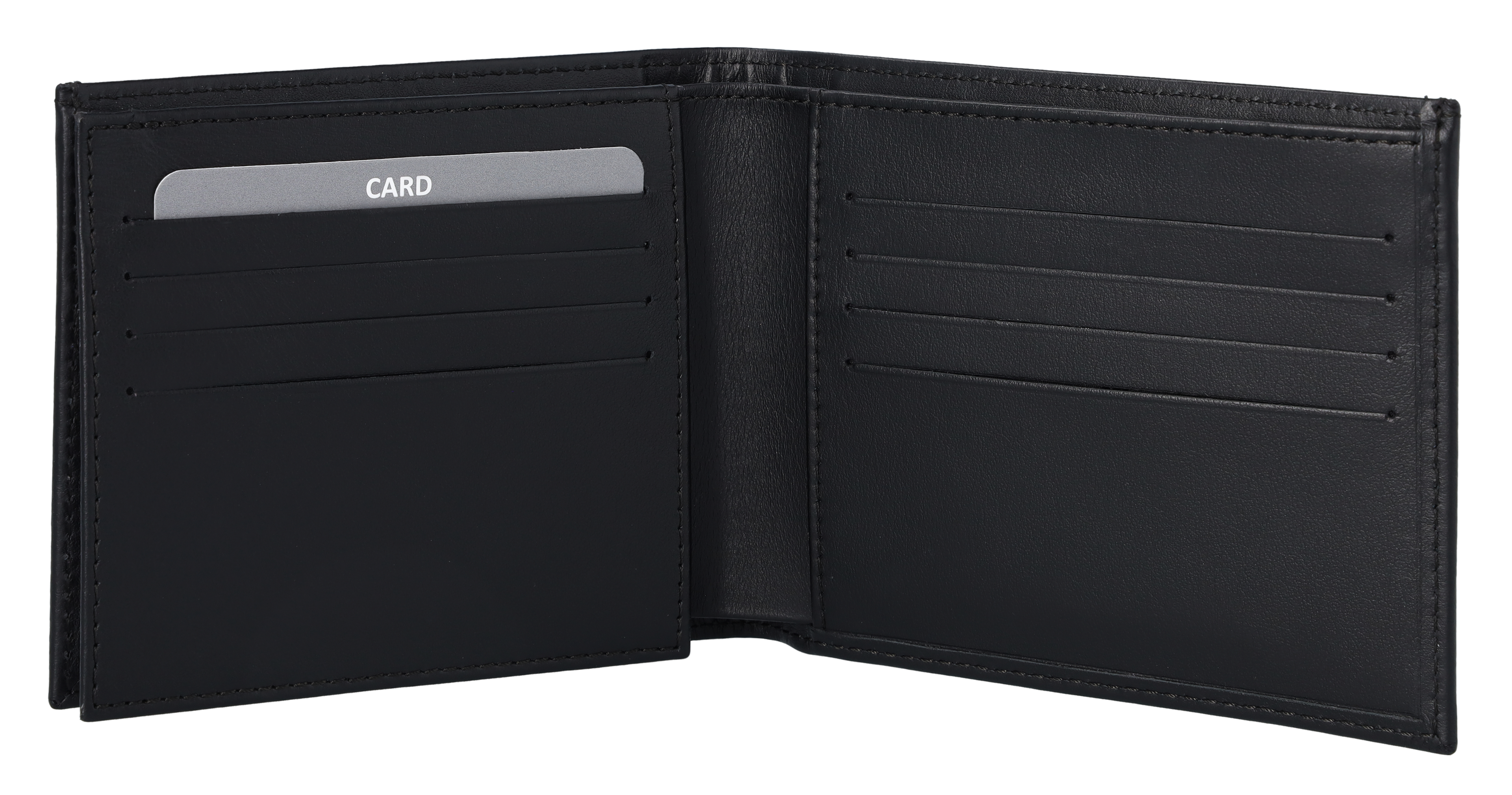 Porte-monnaie AMG, sans compartiment pour monnaie - noir, Cuir de veau