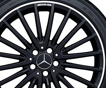 Jante AMG multibranches, 50,8 cm (20 pouces), Rebord de jante, brillant - 8 J x 20 ET 43,5, noir mat, finition brillante