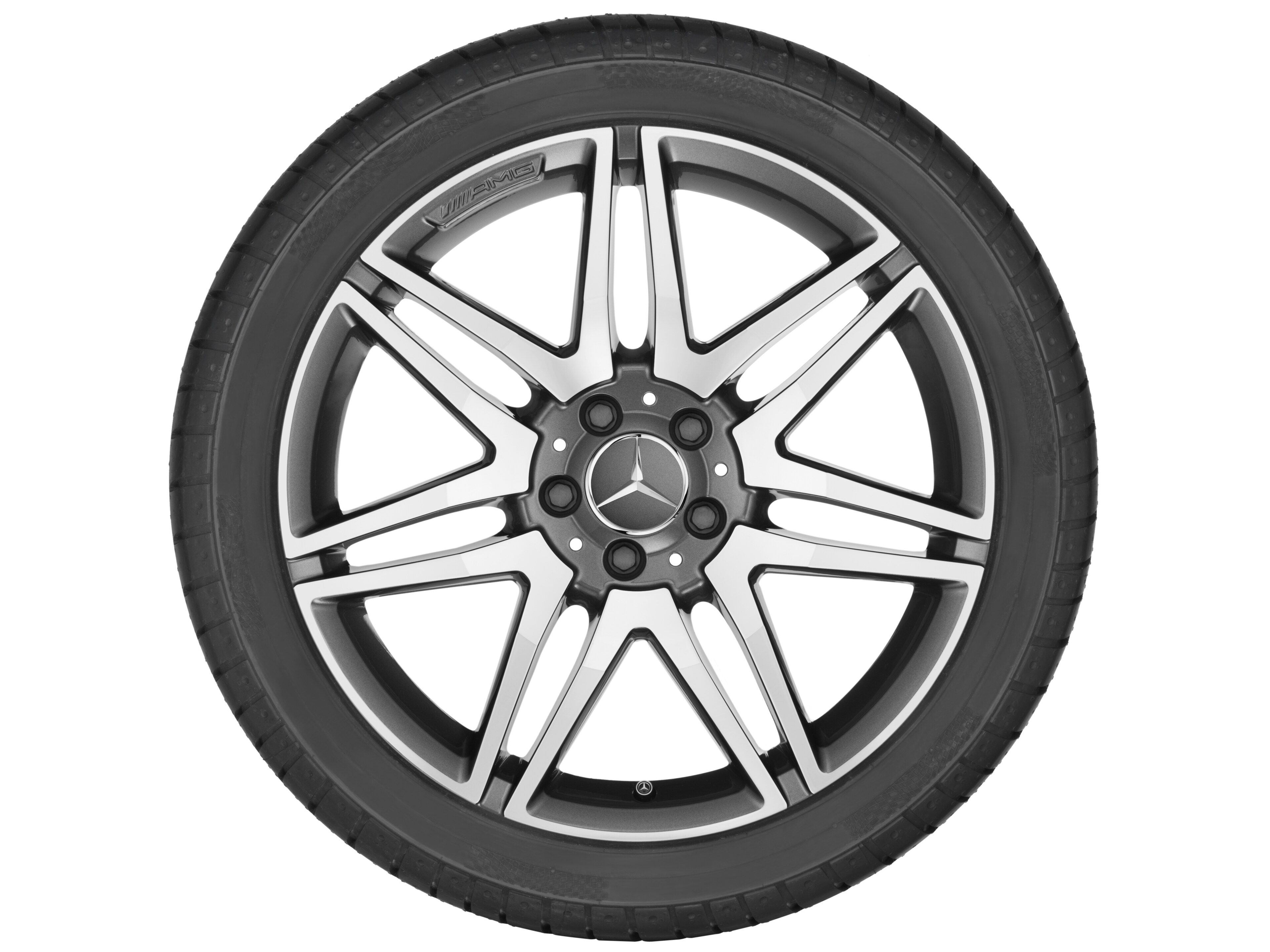 Jante AMG à 7 doubles branches, 48,3 cm (19 pouces) - 8,5 J x 19 ET 35,5, gris titane, finition brillante