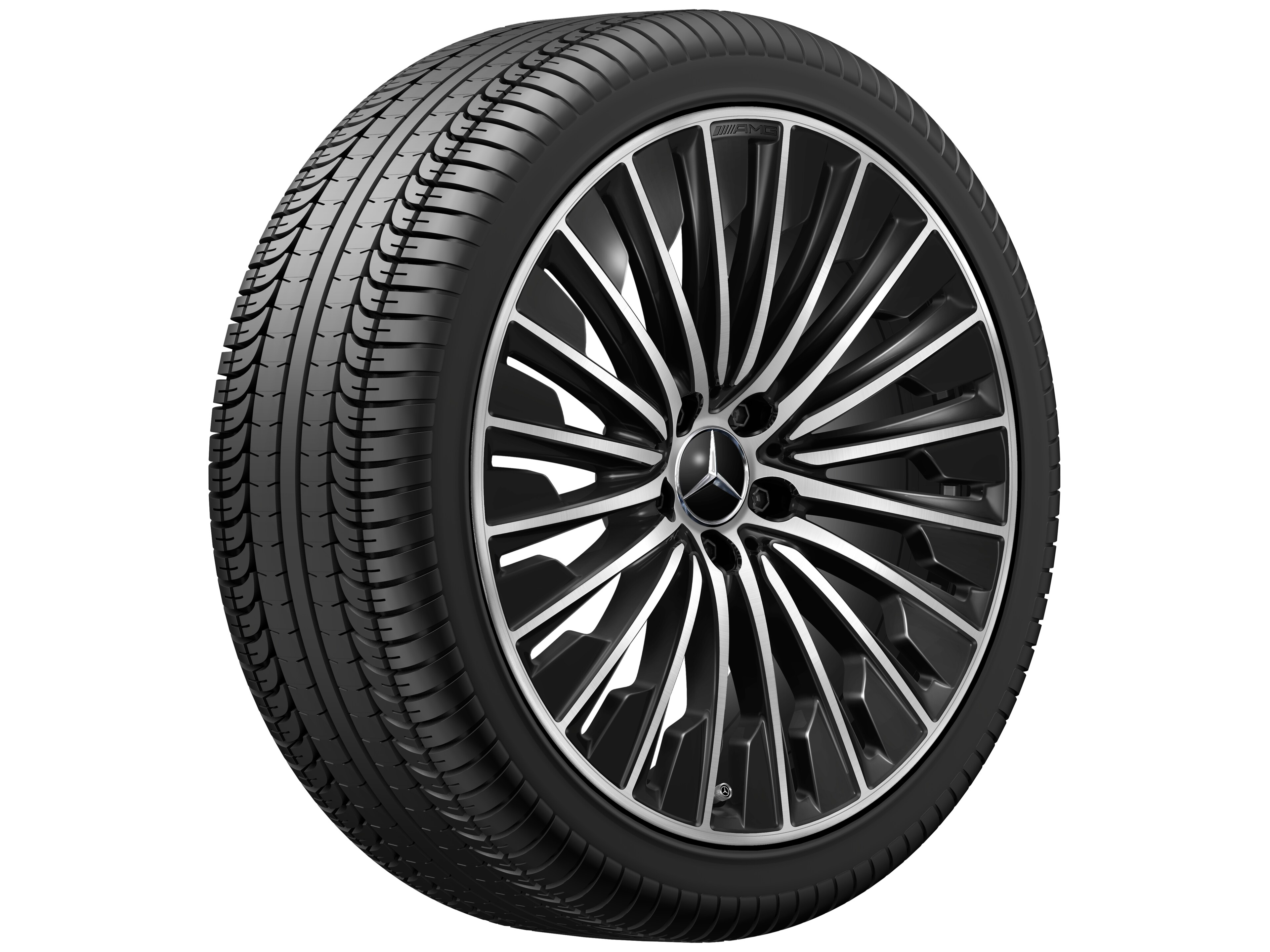Jante AMG multibranches, 50,8 cm (20 pouces) - 8,5 J x 20 ET 35,5, noir, finition brillante