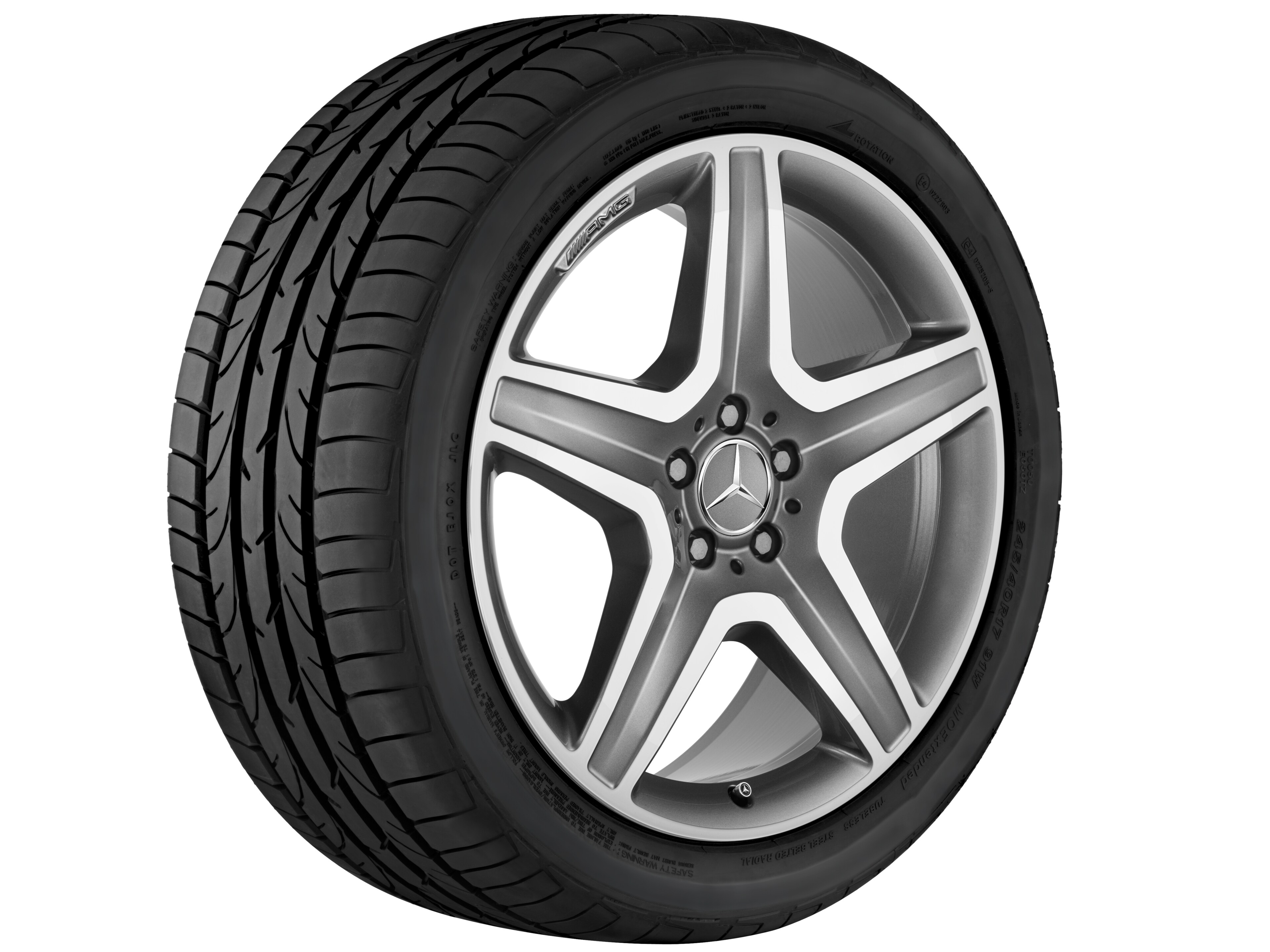 Jante AMG à 5 branches, 50,8 cm (20 pouces) - 9 J x 20 ET 57, gris titane, finition brillante
