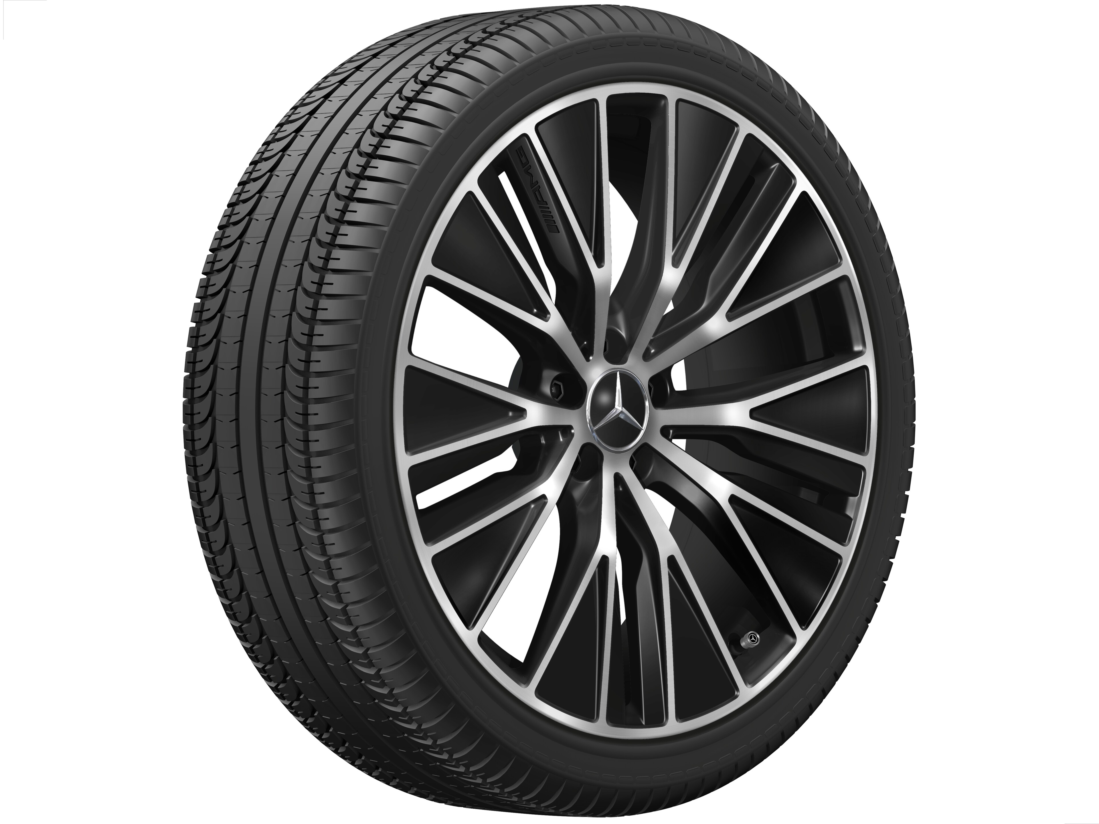 Jante alliage AMG, Branches en Y, 53,3 cm (21 pouces), aérodynamisme optimisé - 9,5 J x 21 ET 58,2, noir, finition brillante