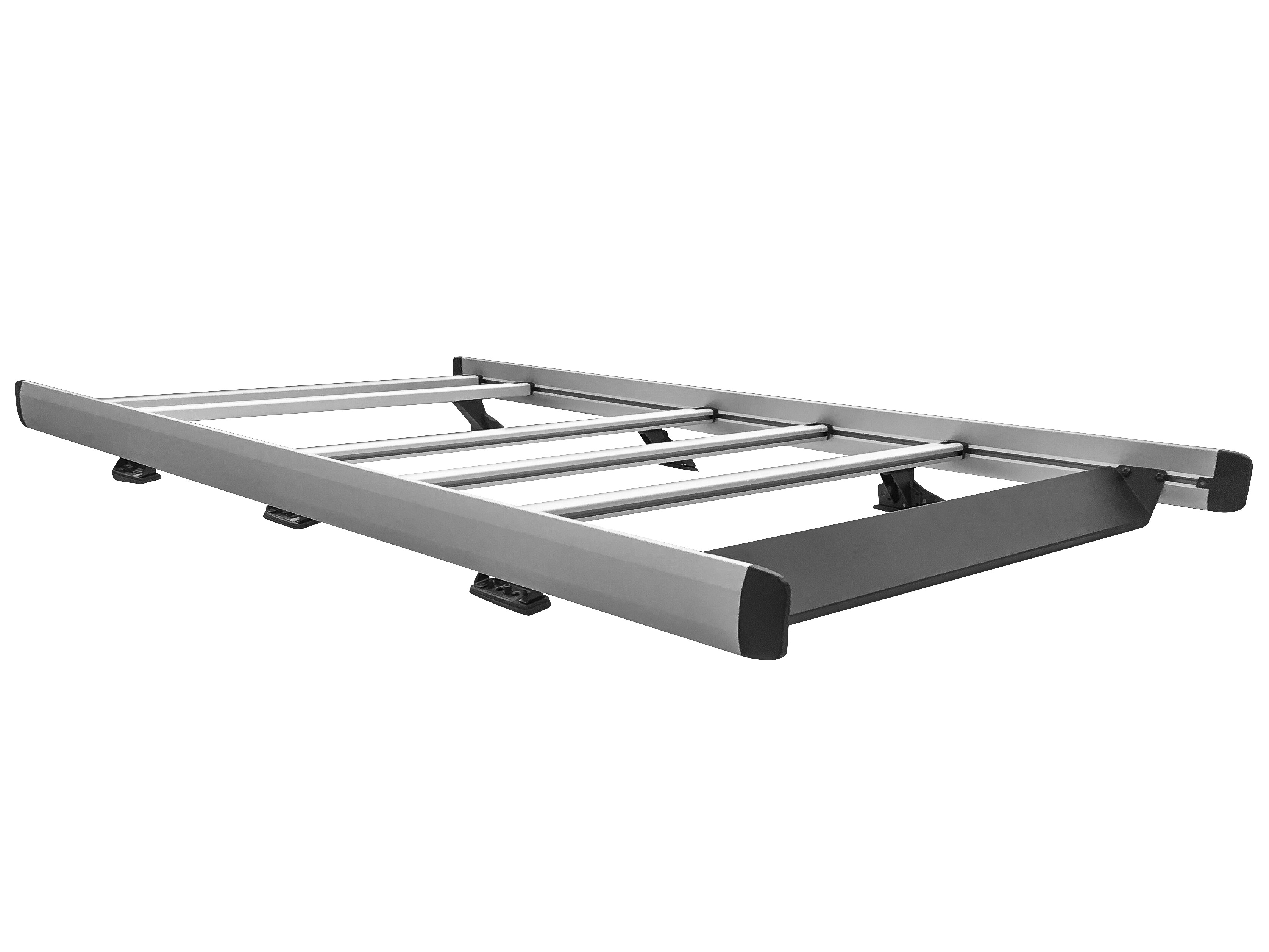 Galerie, compact, avec rouleau de chargement, pour longueur L1 - Aluminium / Acier, noir-argent, Peinture