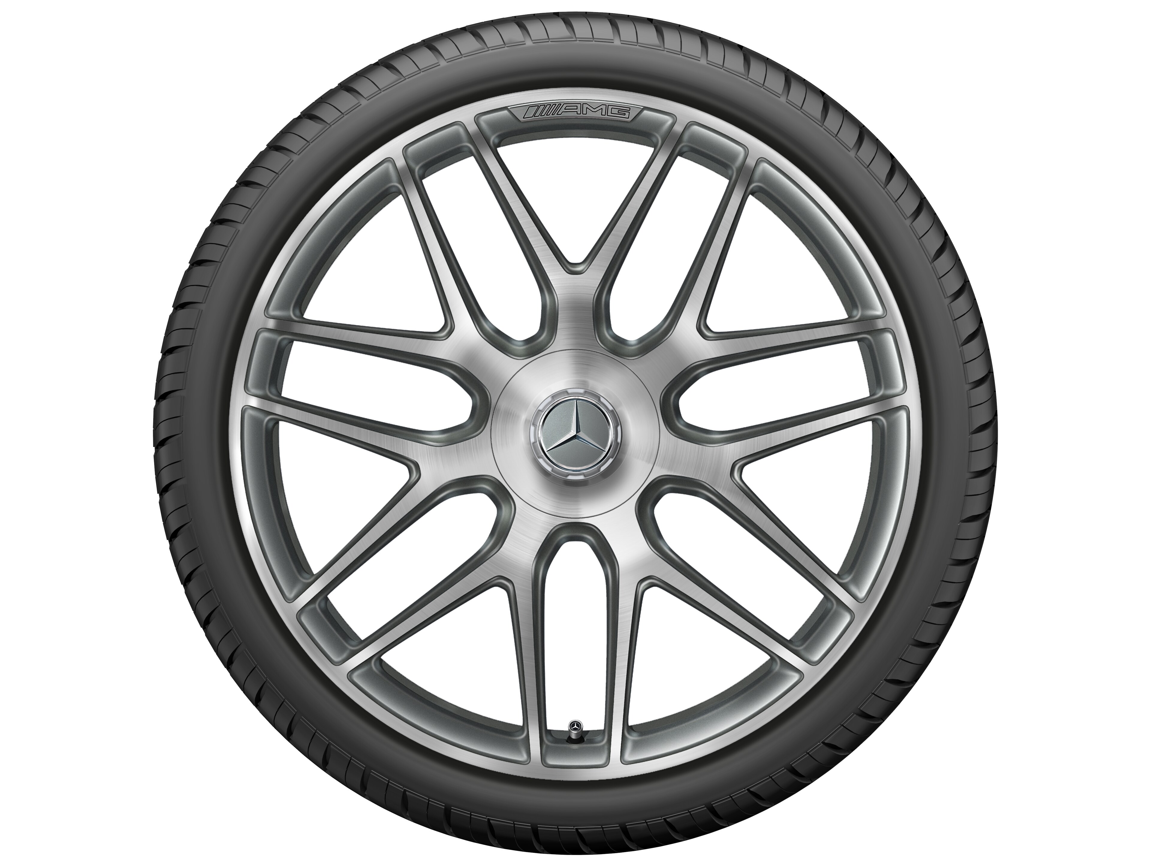 Jante forgée AMG Jante en Y, 55,9 cm (22 pouces) - 11,5 J x 22 ET 53, gris titane, finition brillante