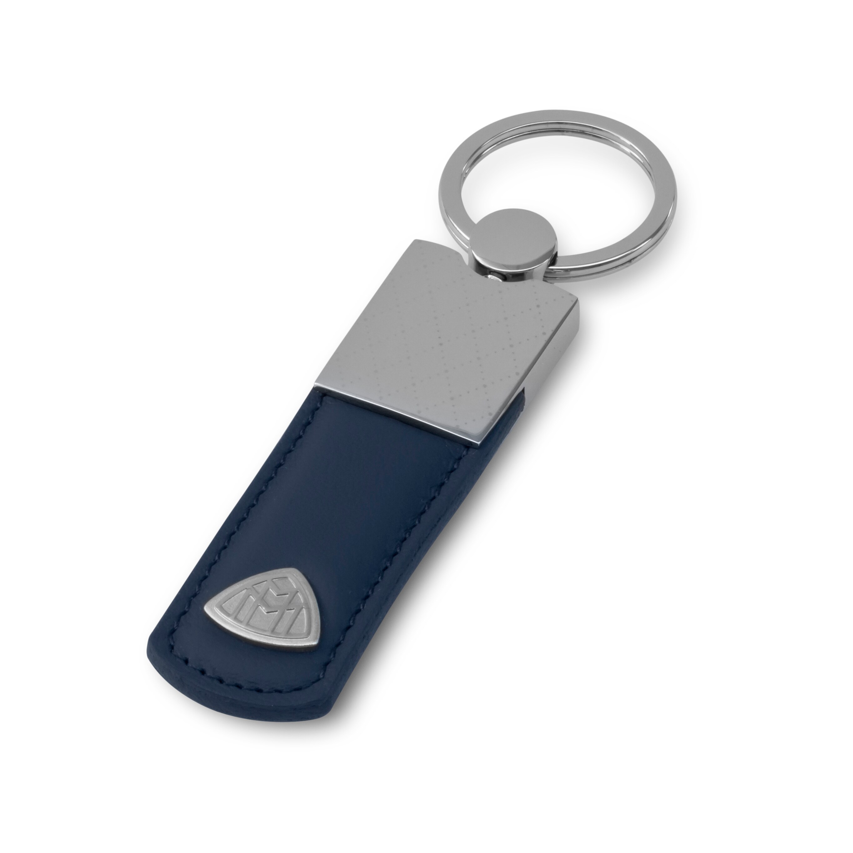 Porte-clés, Mercedes-Maybach, bleu - bleu / argenté, Cuir / Acier inoxydable
