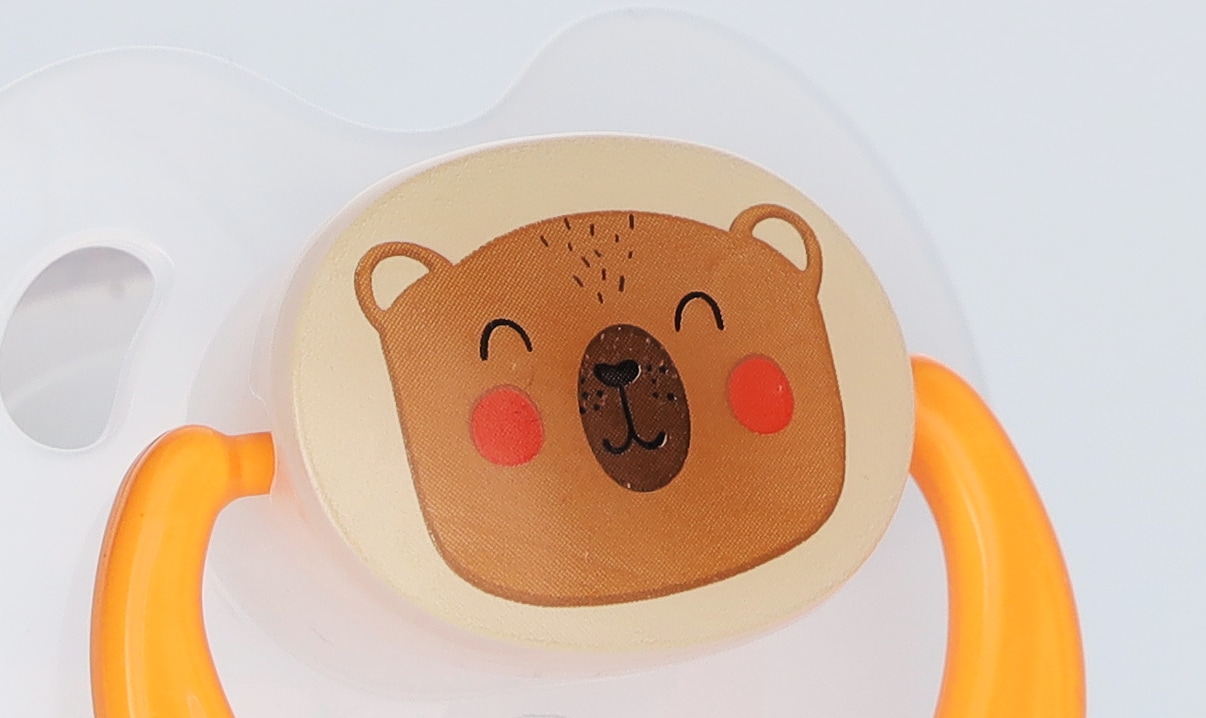 Tétine, Forêt - blanc translucide / orange, Matière plastique / Silicone, BABY-NOVA