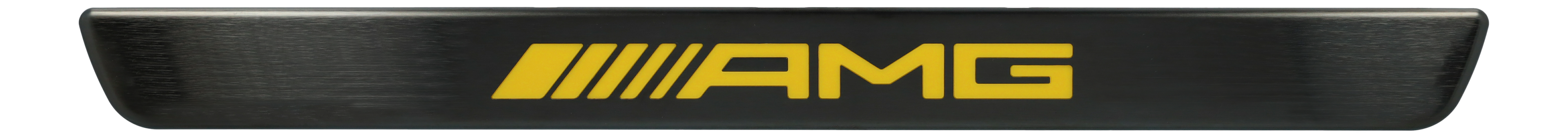 Cache interchangeable pour baguette de seuil éclairée, AMG, avant, double - Acier inoxydable, noir / jaune