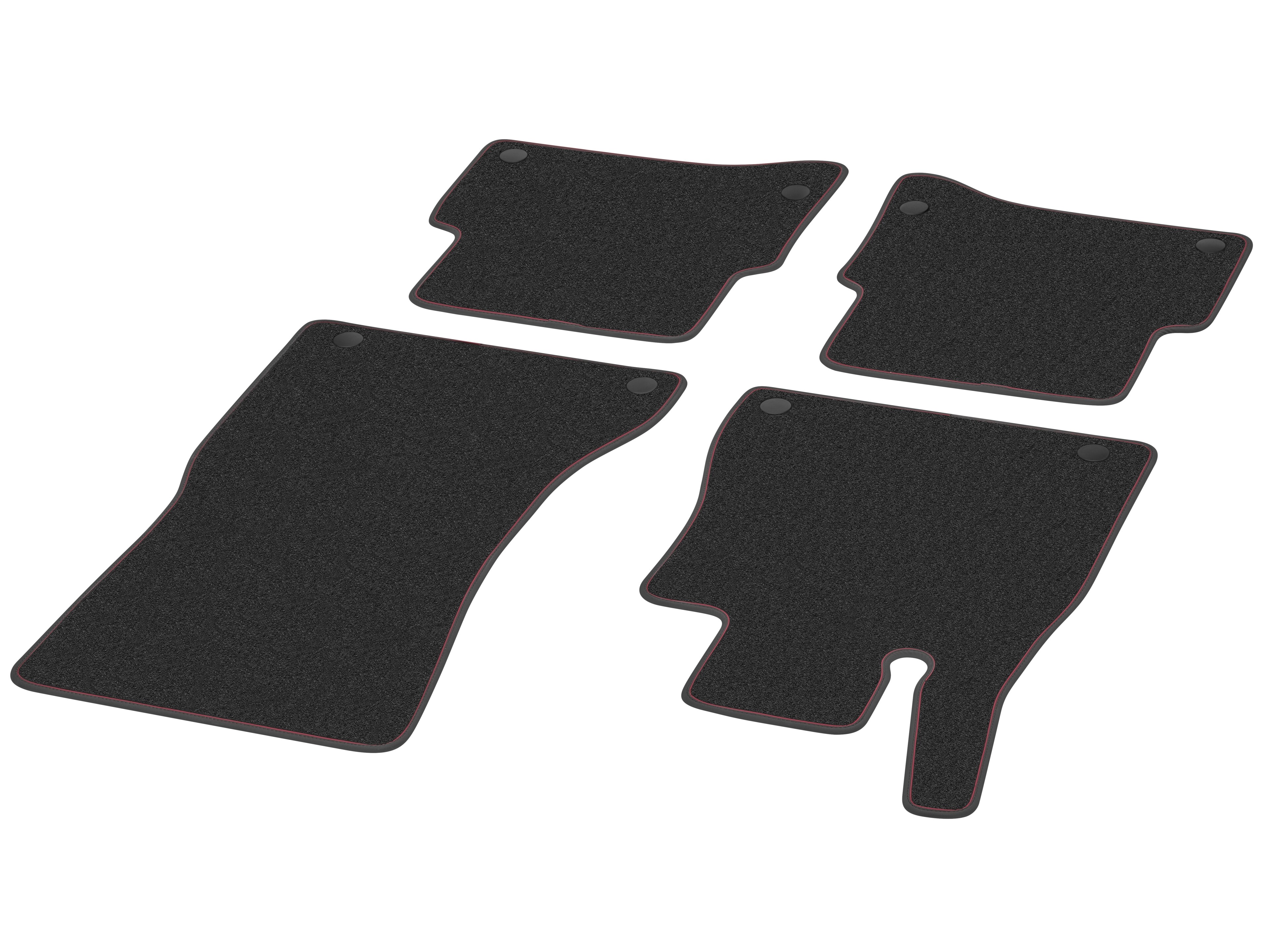 Tapis en velours Kit, 4 pièces, Pack Exclusif P34 - RL, noir / rouge carmin