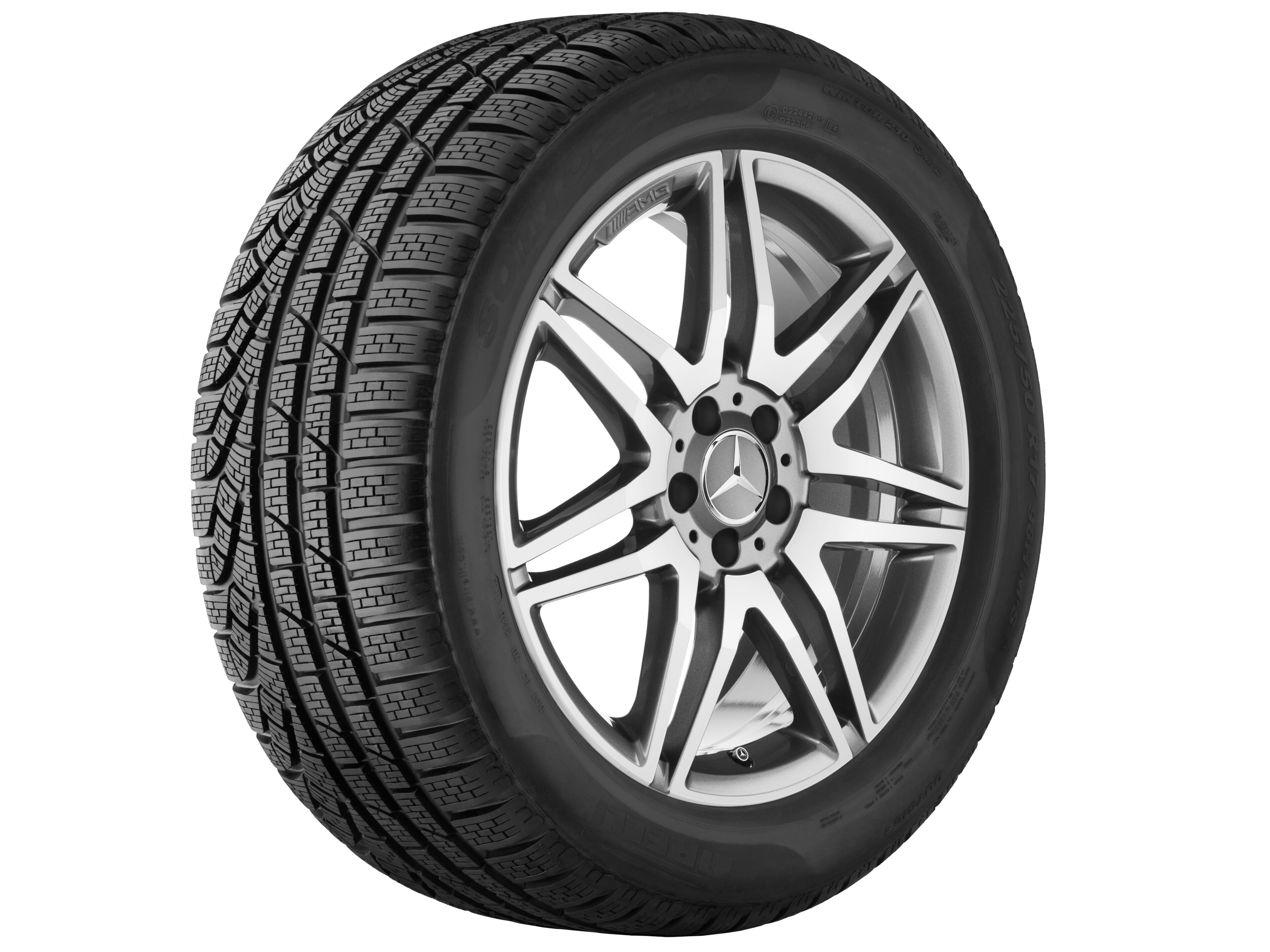 Jante AMG à 7 doubles branches, 48,3 cm (19 pouces) - 8,5 J x 19 ET 35,5, gris titane, finition brillante