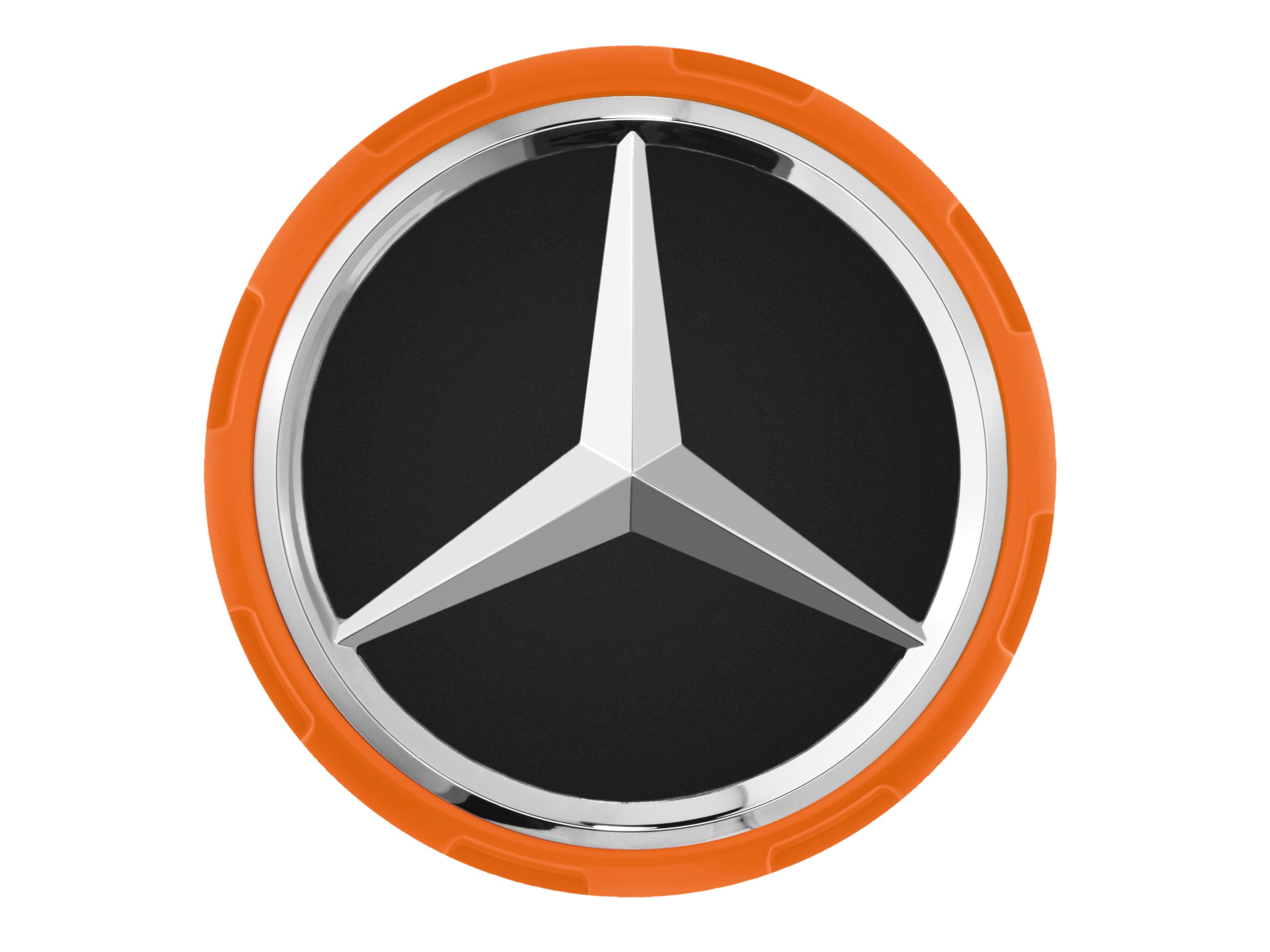 Cache-moyeux AMG, Design d'écrou de roue central, pour diamètre de trou de centrage de 71,8 mm - orange