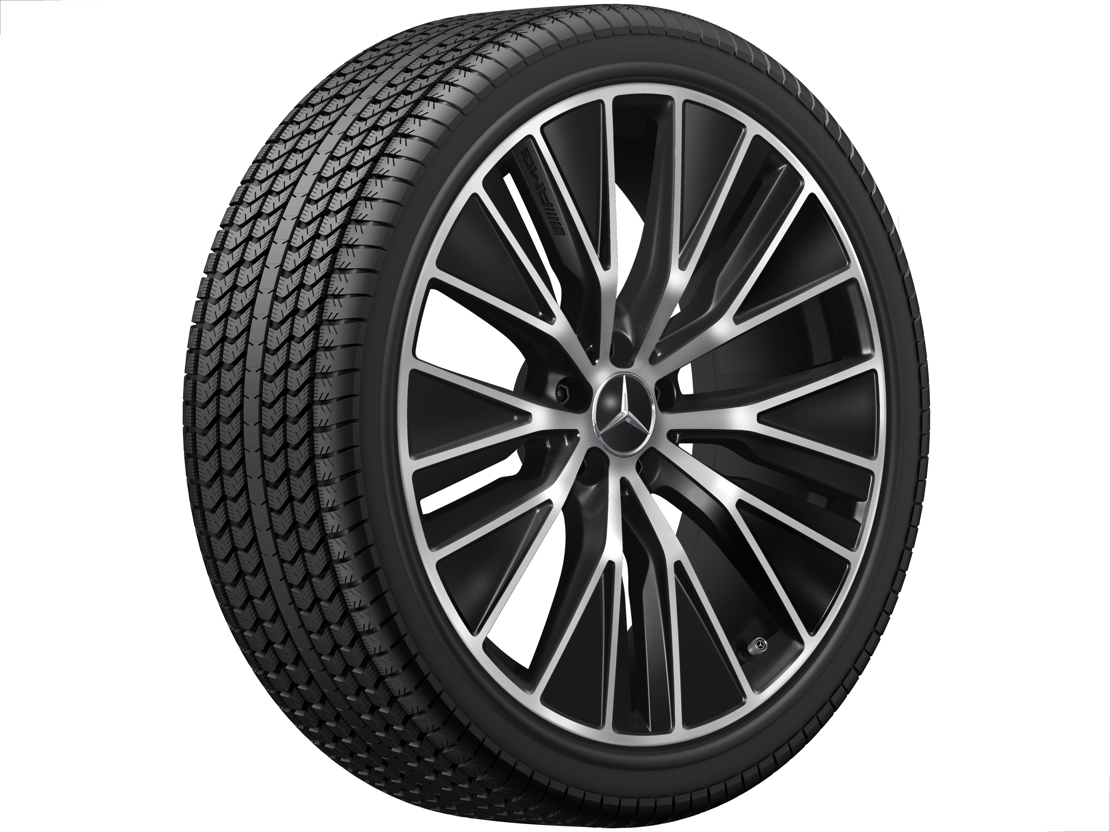 Jante alliage AMG, Branches en Y, 53,3 cm (21 pouces), aérodynamisme optimisé - 9,5 J x 21 ET 58,2, noir, finition brillante
