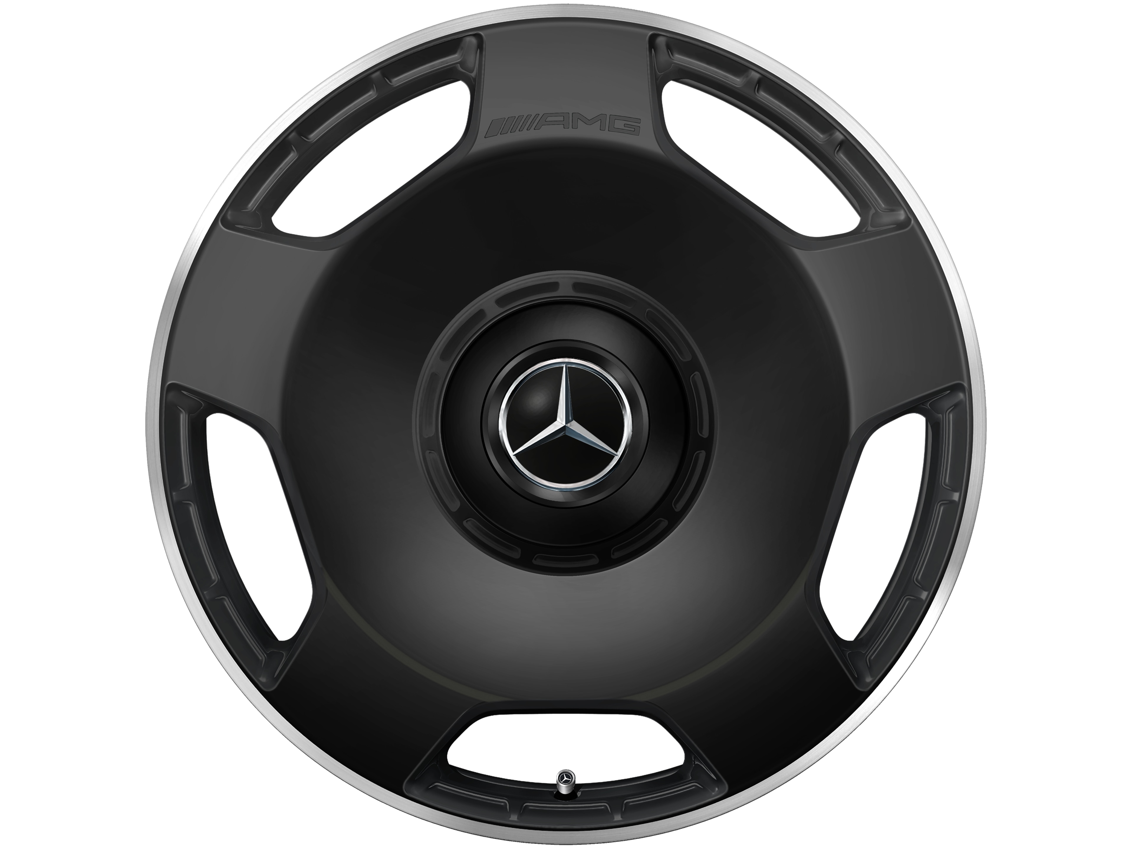 Jante forgée AMG Design 5 trous, 53,3 cm (21 pouces), Rebord de jante, brillant - 10 J x 21 ET 30, noir mat, Rebord de jante, brillant
