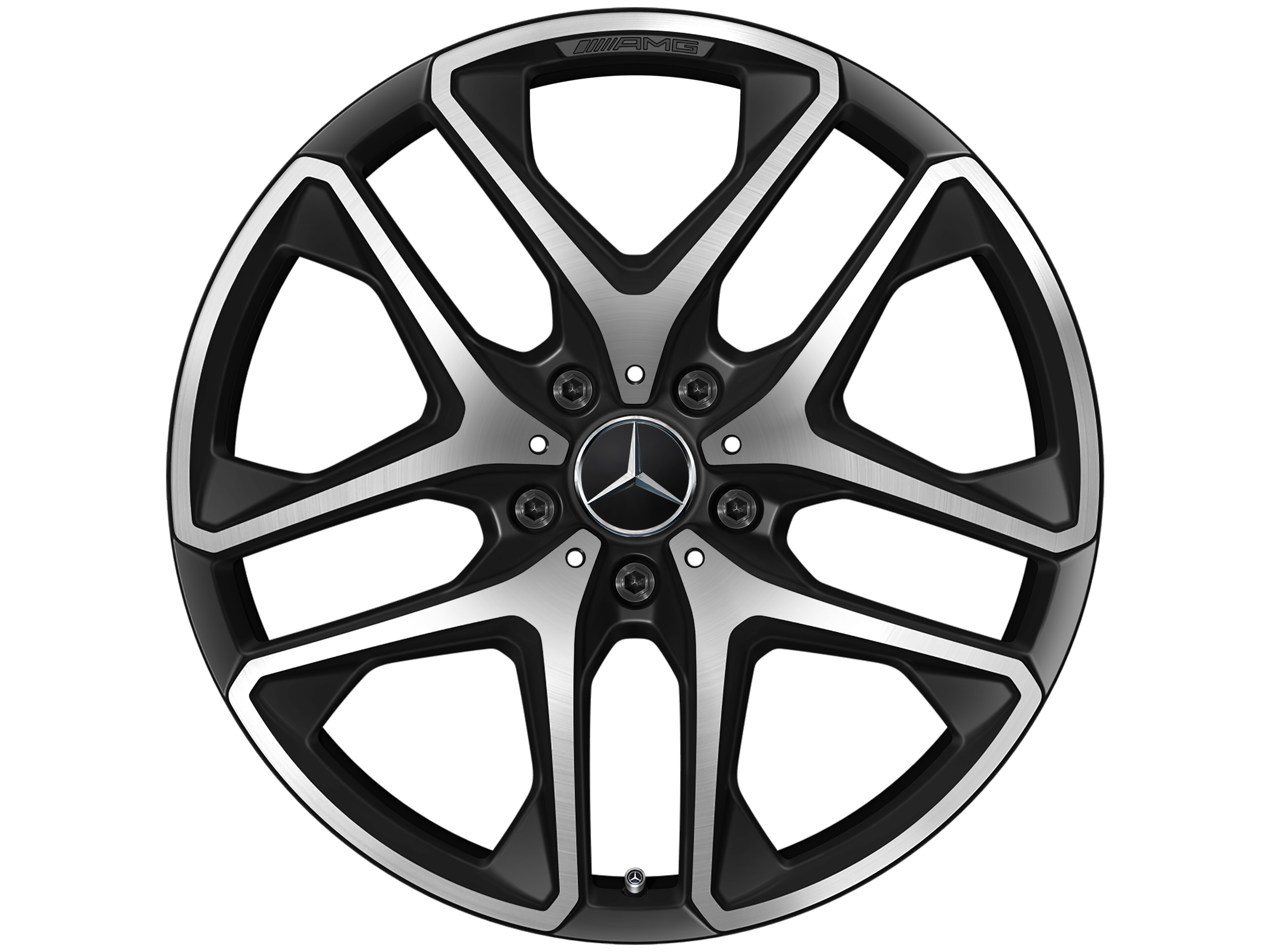 Jante AMG à 5 doubles branches, 53,3 cm (21 pouces) - 10 J x 21 ET 33, noir mat, finition brillante
