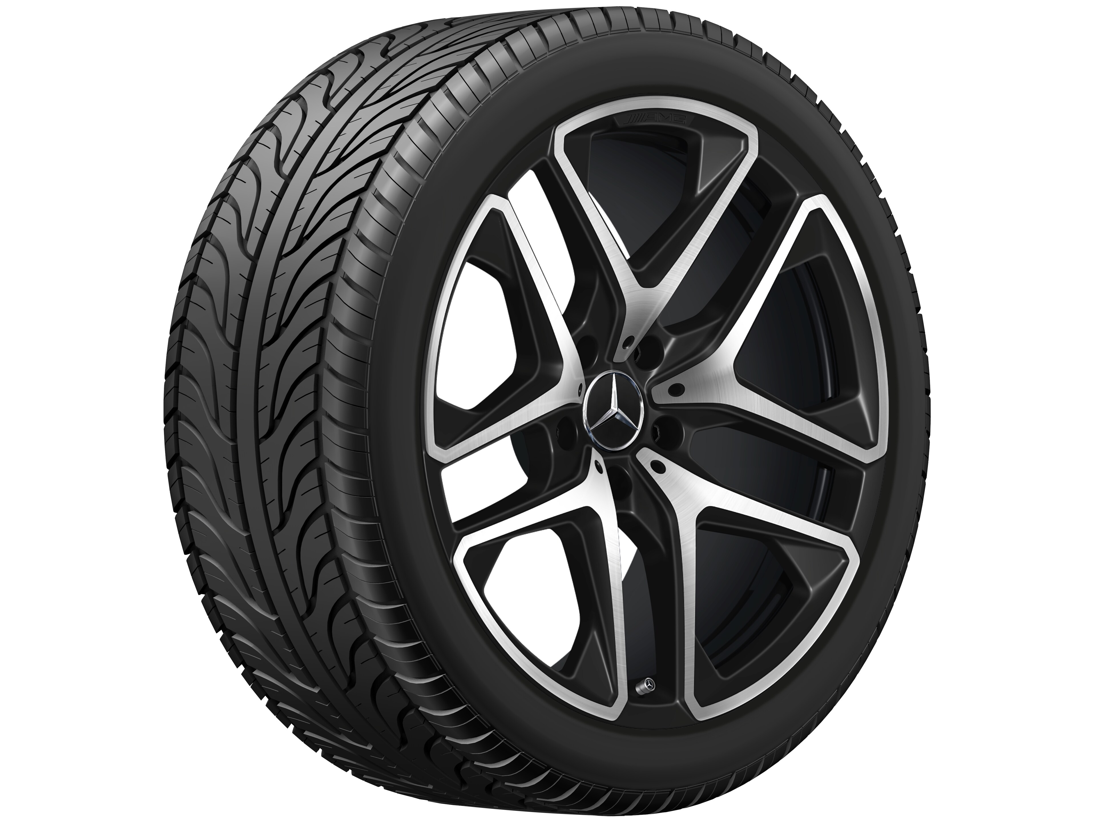 Jante AMG à 5 doubles branches, 53,3 cm (21 pouces) - 10 J x 21 ET 33, noir mat, finition brillante