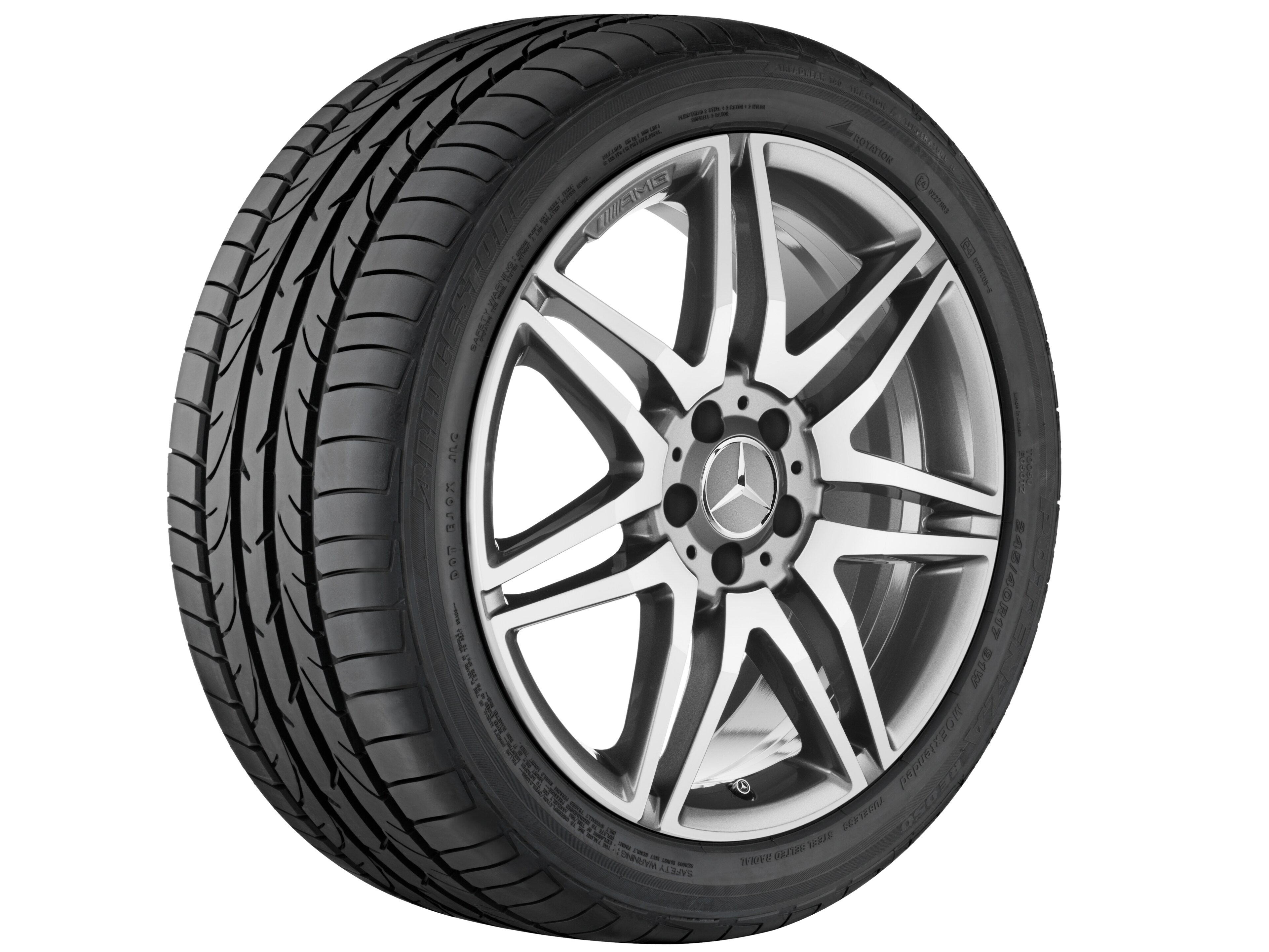 Jante AMG à 7 doubles branches, 48,3 cm (19 pouces) - 8,5 J x 19 ET 35,5, gris titane, finition brillante