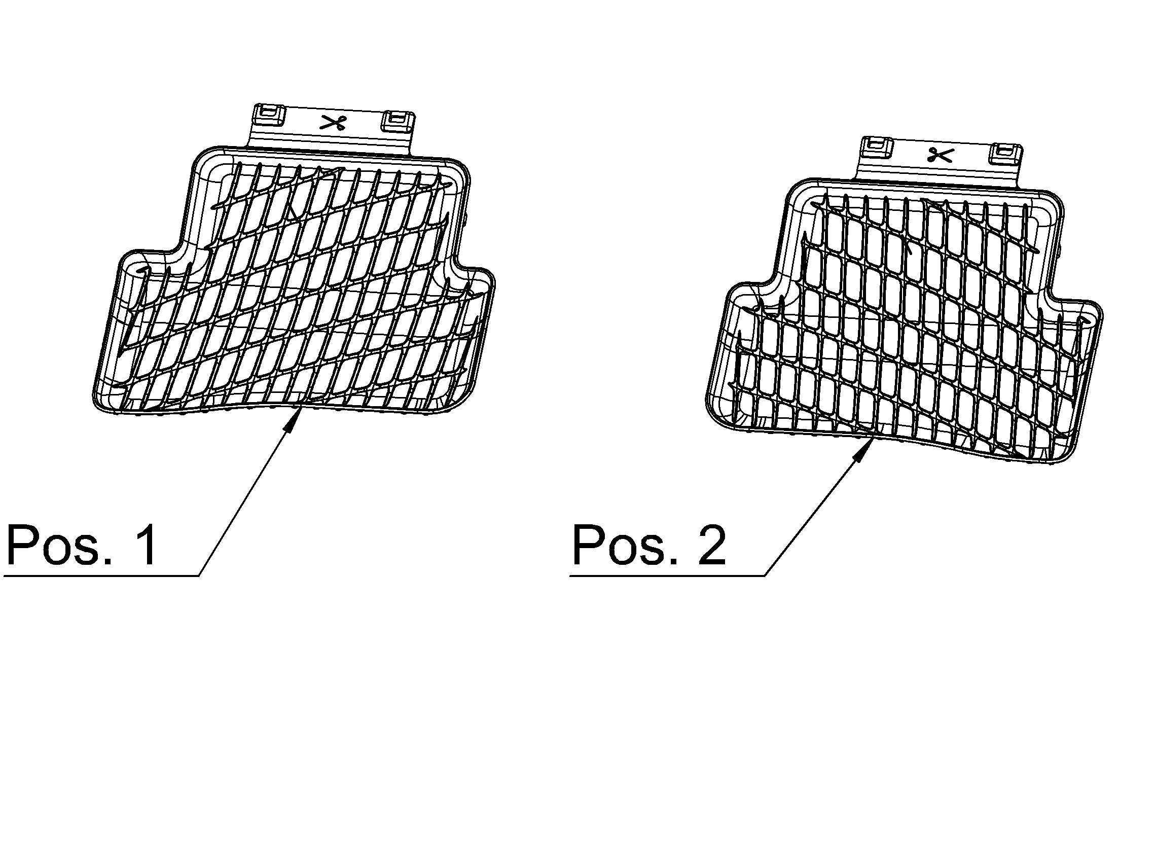 Tapis toutes saisons Dynamic Squares, Arrière, 2 pièces - LL/RL, noir
