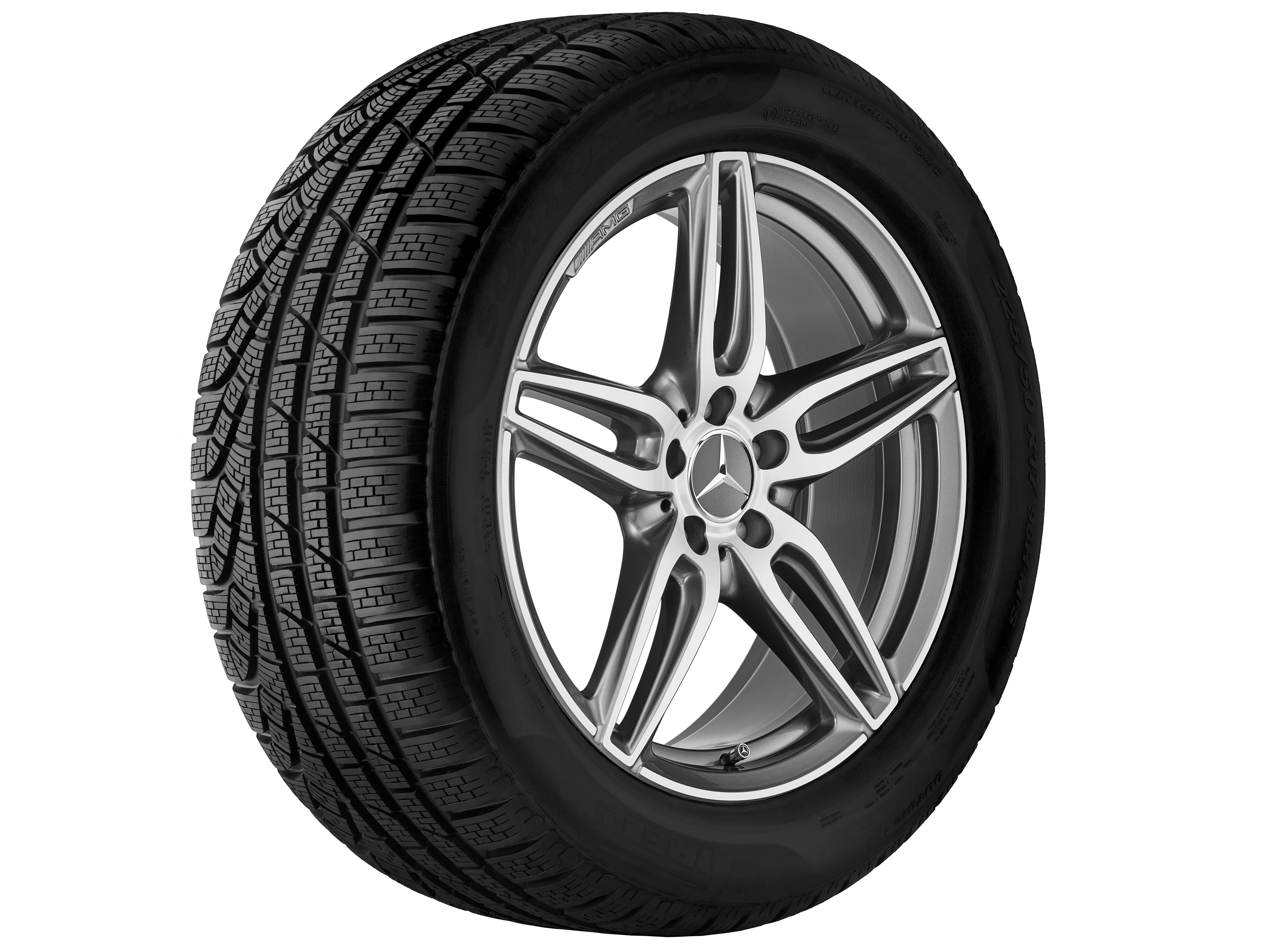 Jante AMG à 5 doubles branches, 48,3 cm (19 pouces) - 8 J x 19 ET 20, gris titane, finition brillante