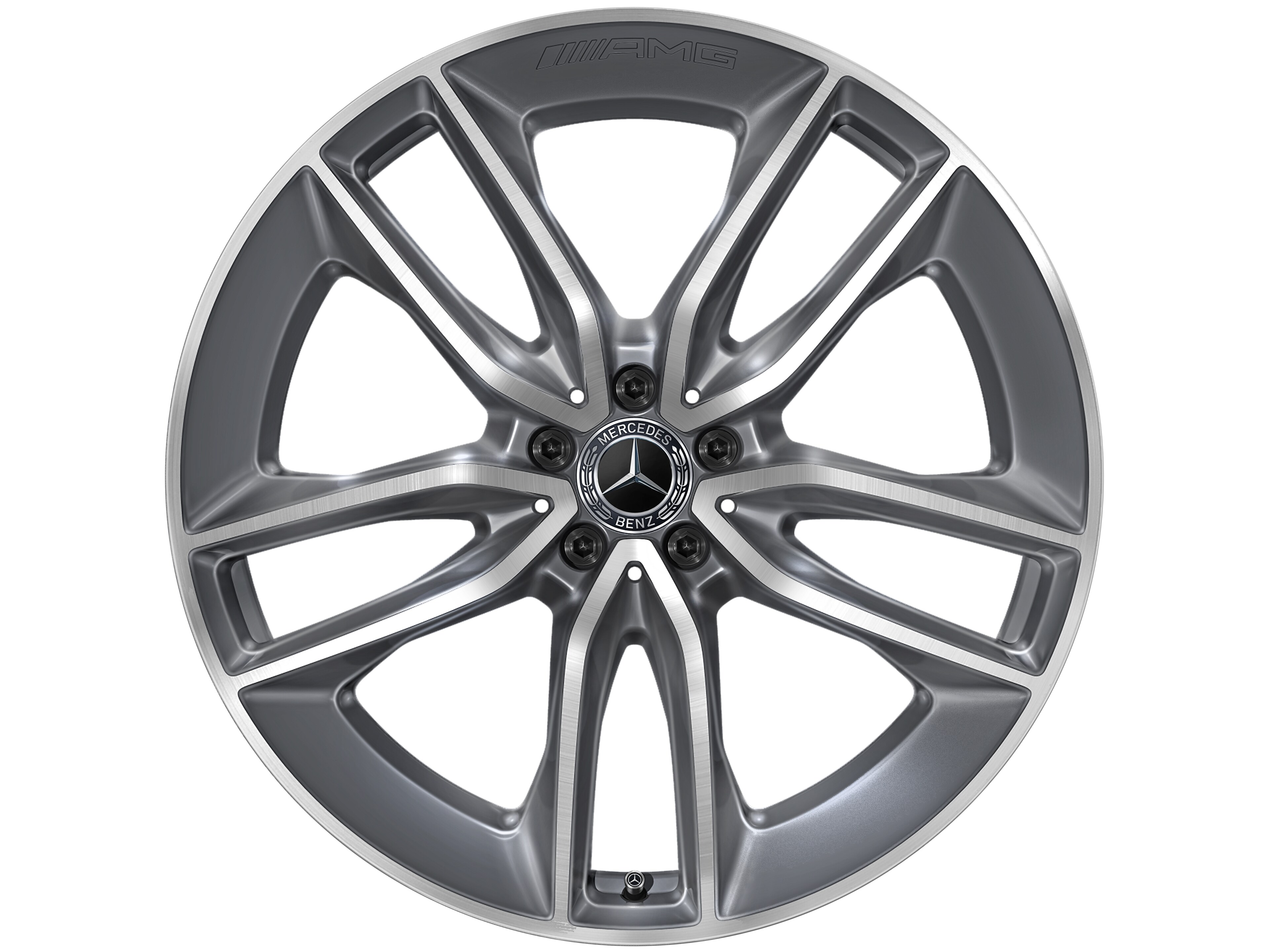 Jante AMG à 5 doubles branches, 55,9 cm (22 pouces) - 11 J x 22 ET 50, gris trémolite métallisé, finition brillante