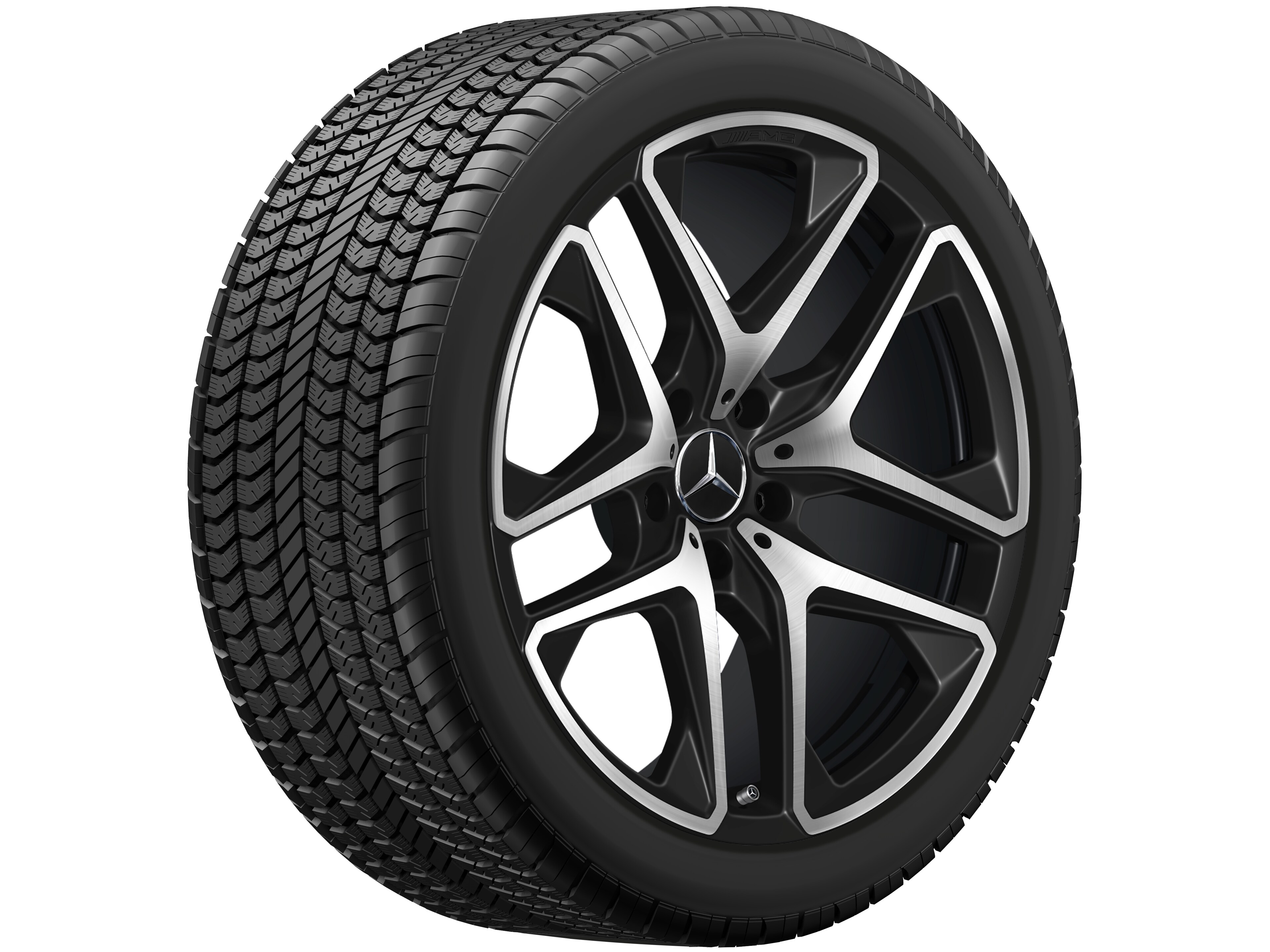 Jante AMG à 5 doubles branches, 53,3 cm (21 pouces) - 10 J x 21 ET 33, noir mat, finition brillante