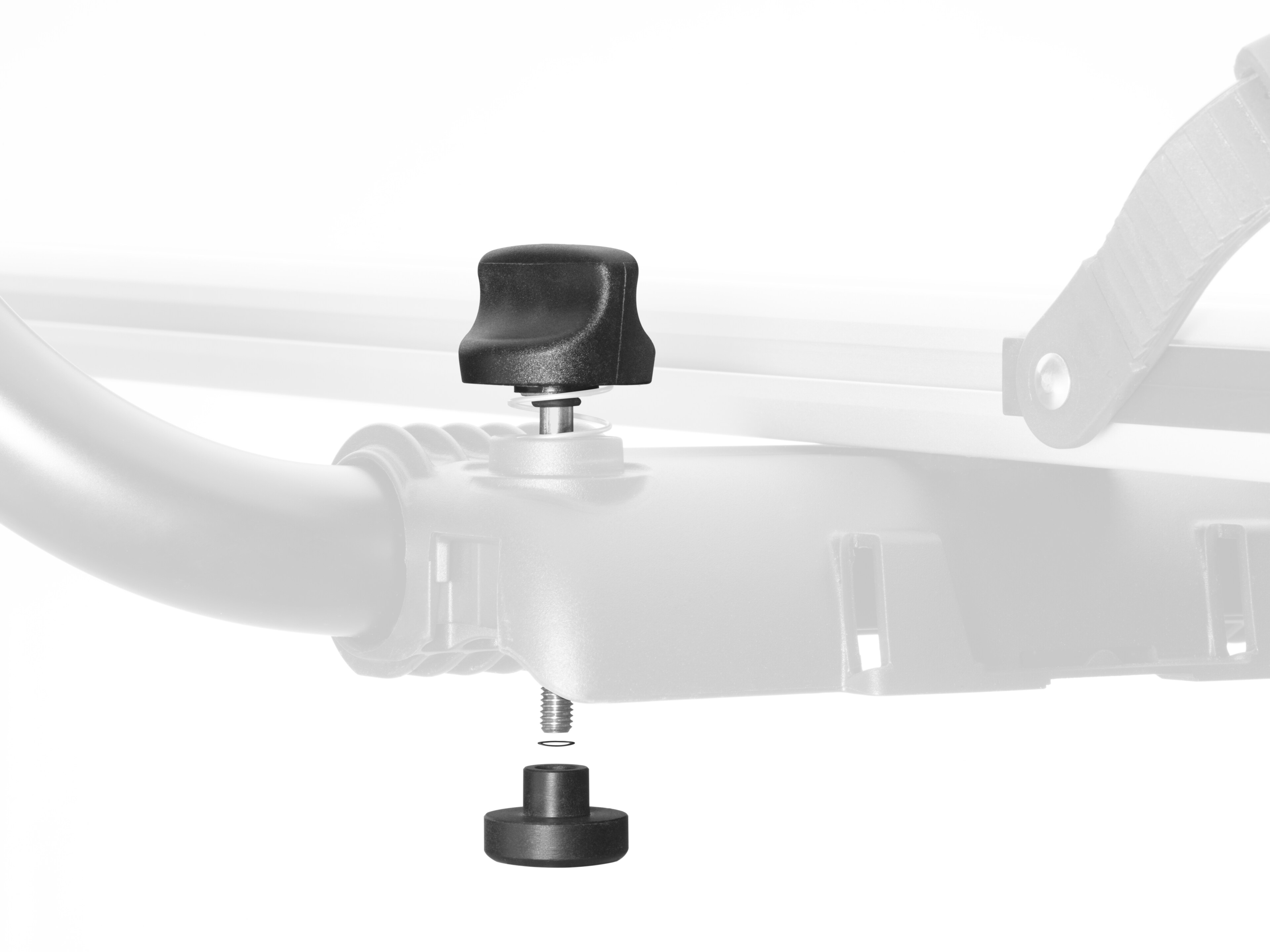 Adaptateur d'espacement, pour porte-vélo New Alustyle - Matière plastique / Métal, noir / argenté