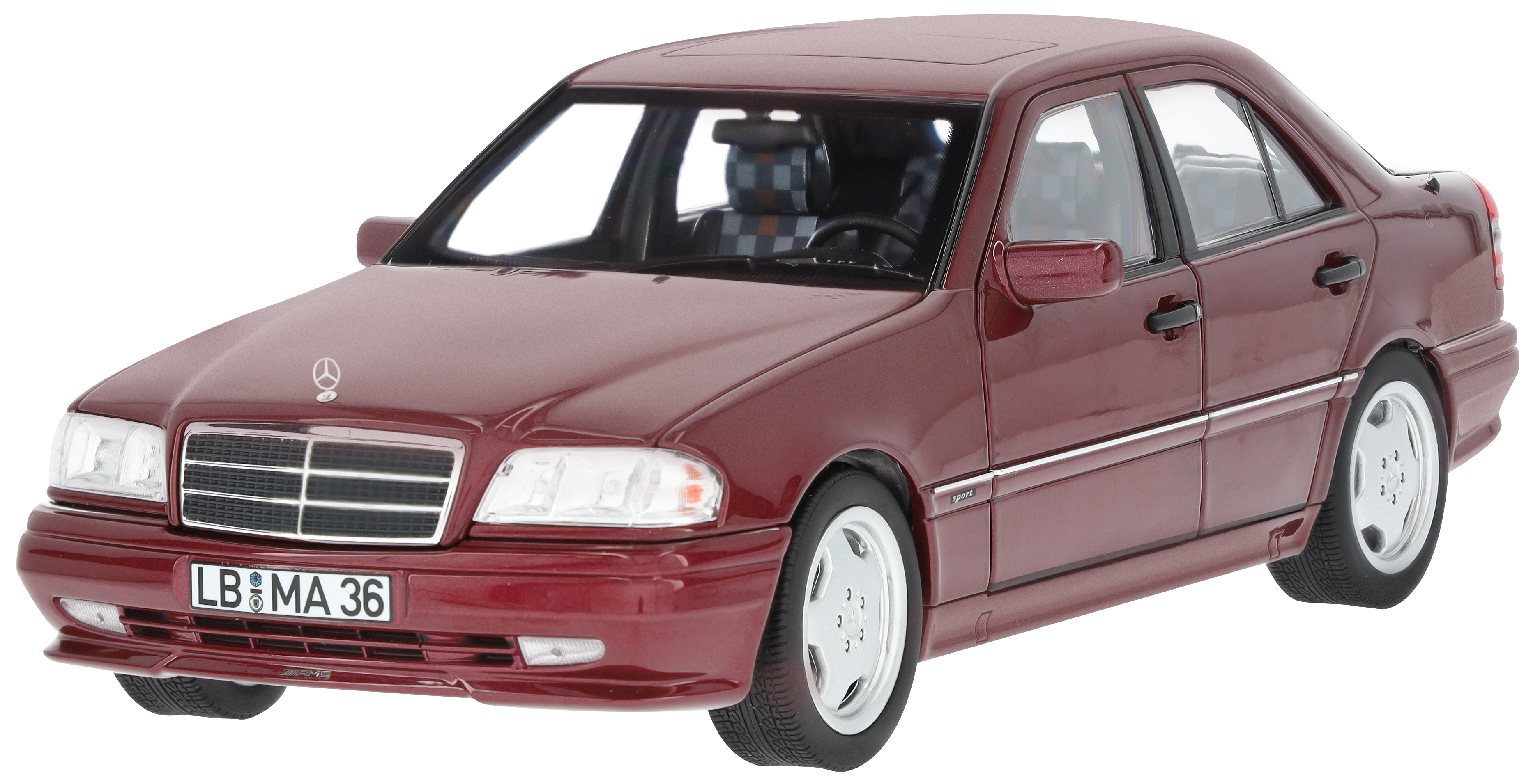 C 36 AMG Berline W 202 (1993-1997) - rouge almandine, Norev, 1:18