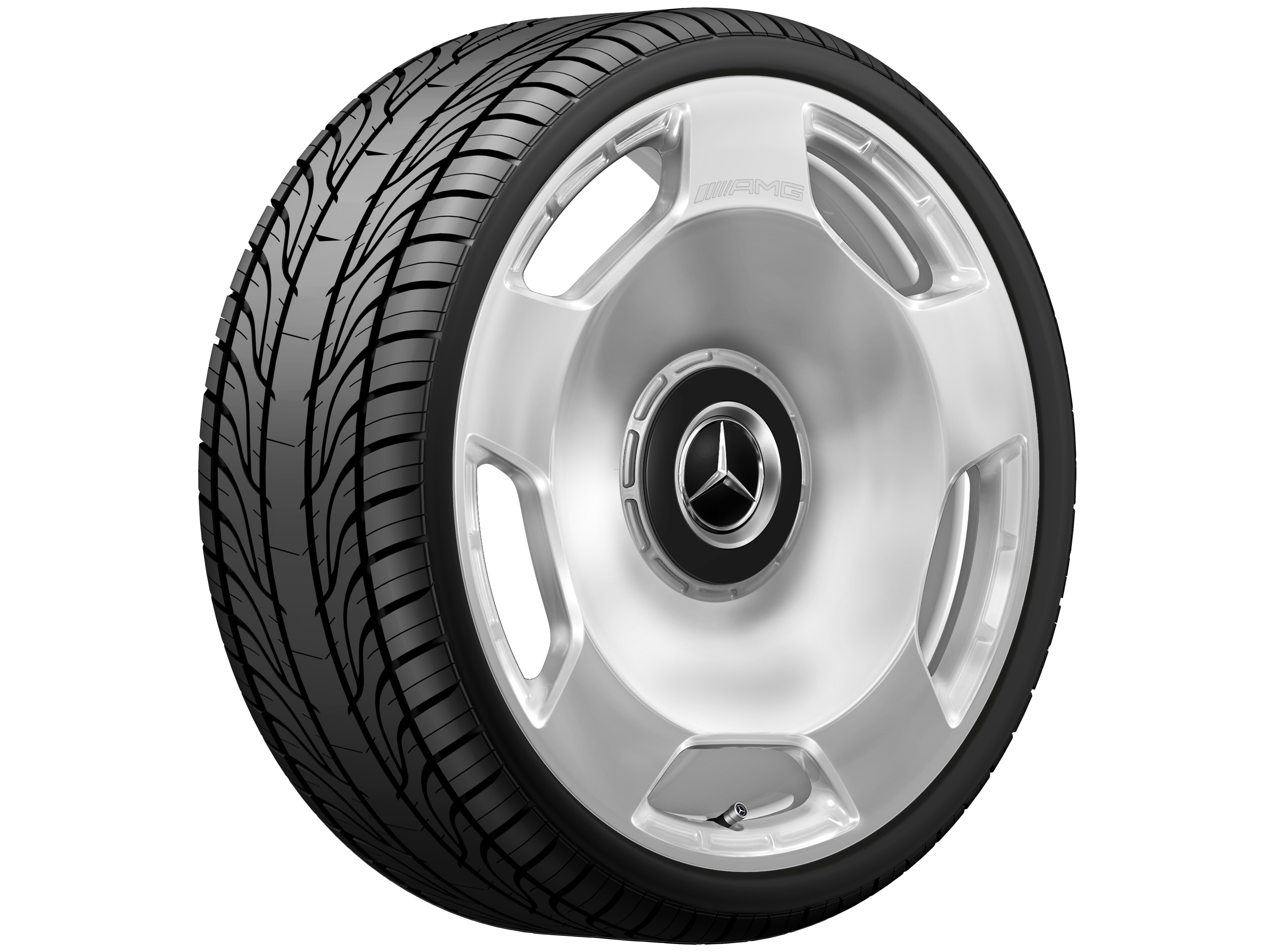 Jante forgée AMG Design 5 trous, 58,4 cm (23 pouces) - 11,5 J x 23 ET 47, argenté, poli haute brillance