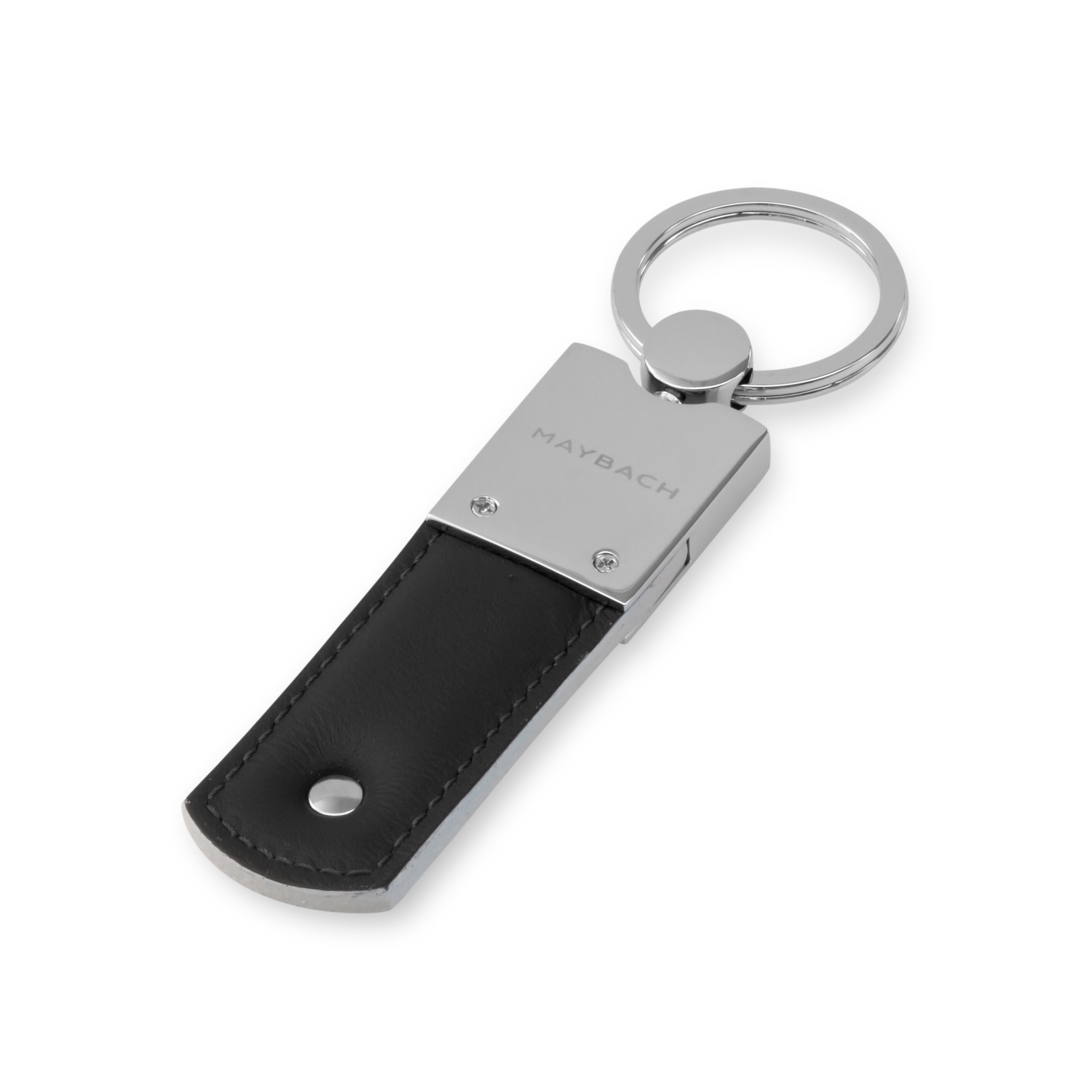 Porte-clés, Mercedes-Maybach, blanc - blanc / argenté, Cuir / Acier inoxydable