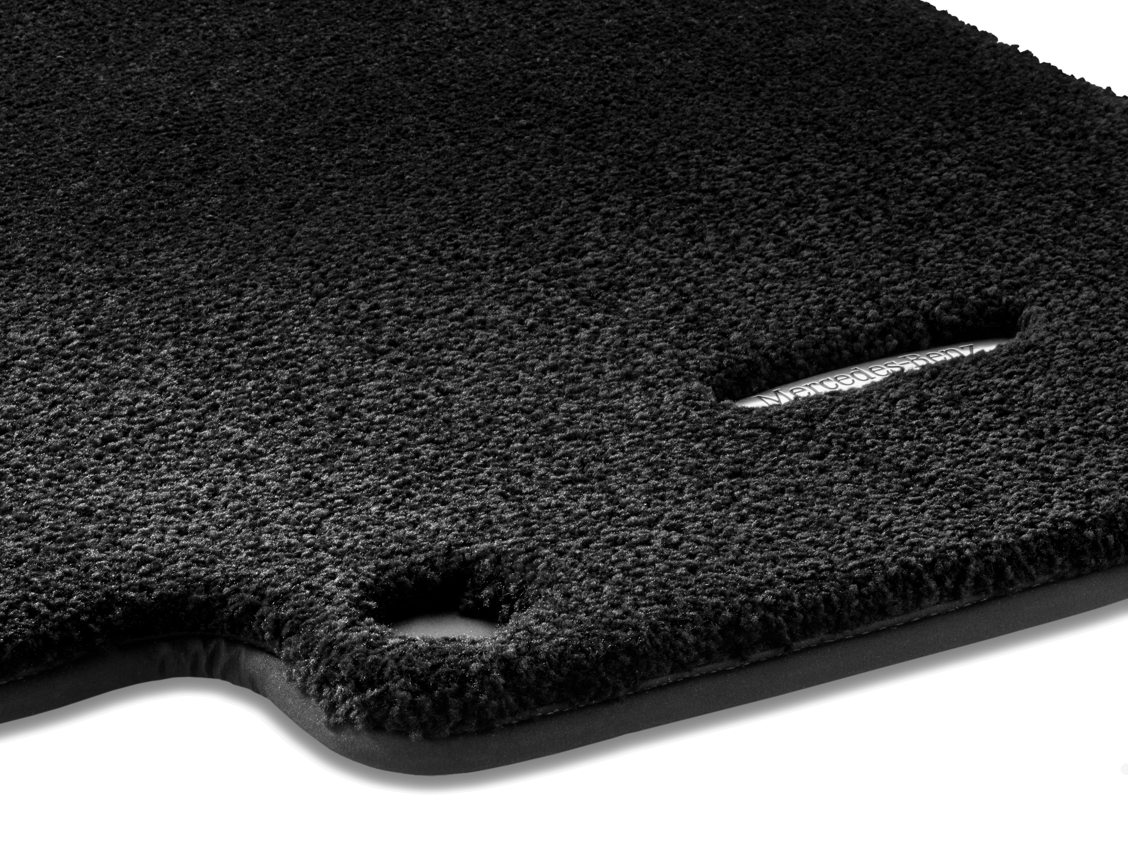 Tapis en velours EXCLUSIF, Tapis de sol conducteur / passager avant, 2 pièces - LL, noir, Cadre noir